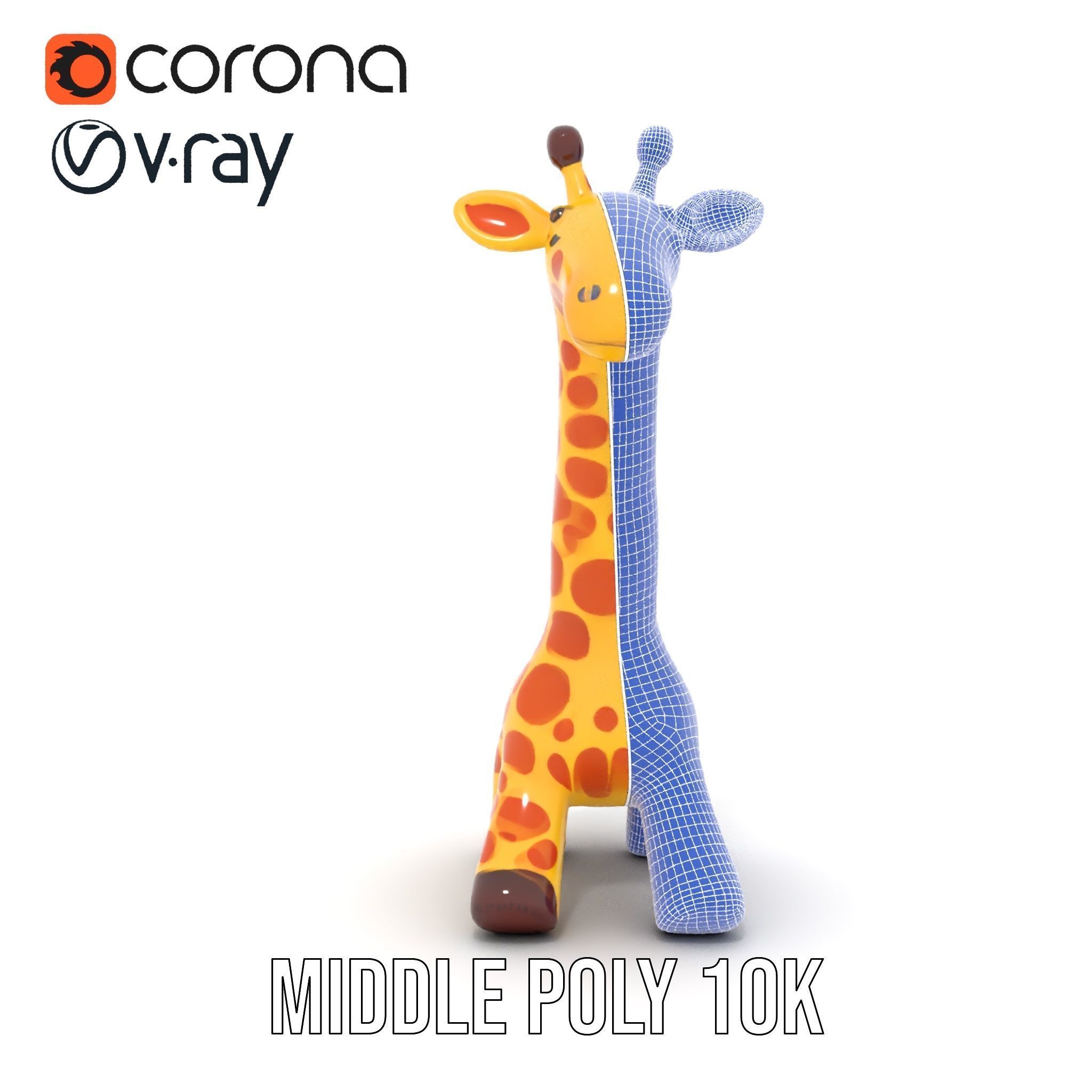 Inflatable Giraffe Toy Model Pack Low-poly 3D model_24