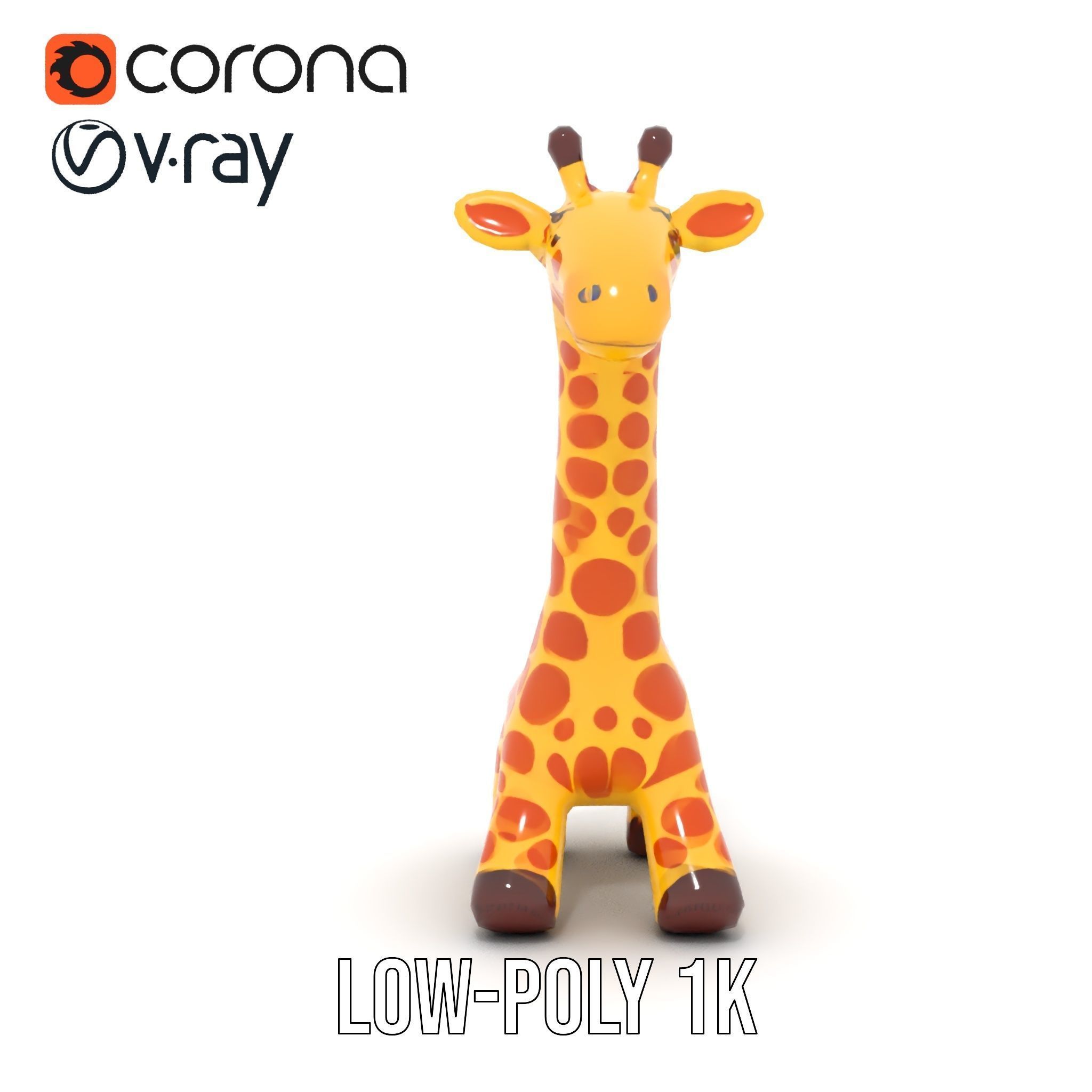 Inflatable Giraffe Toy Model Pack Low-poly 3D model_28