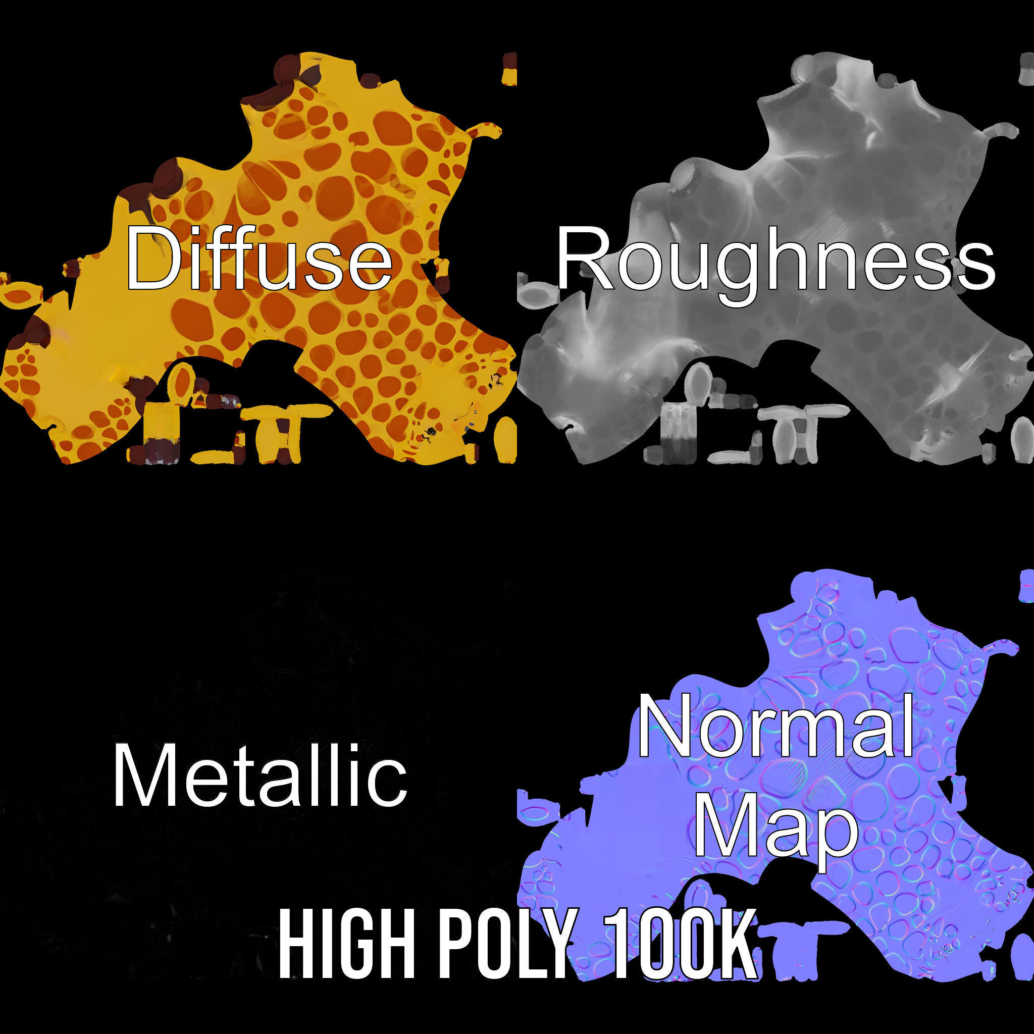 Inflatable Giraffe Toy Model Pack Low-poly 3D model_3