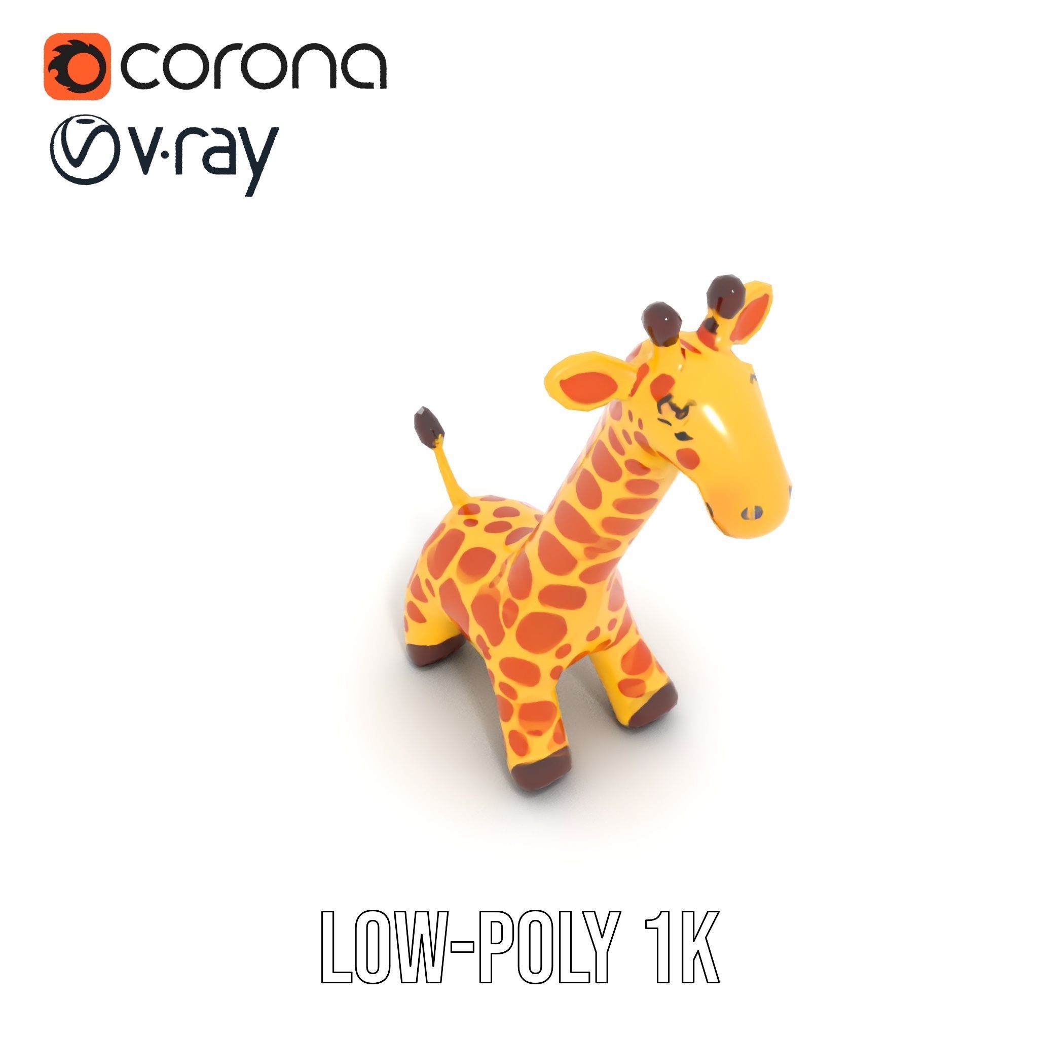 Inflatable Giraffe Toy Model Pack Low-poly 3D model_12