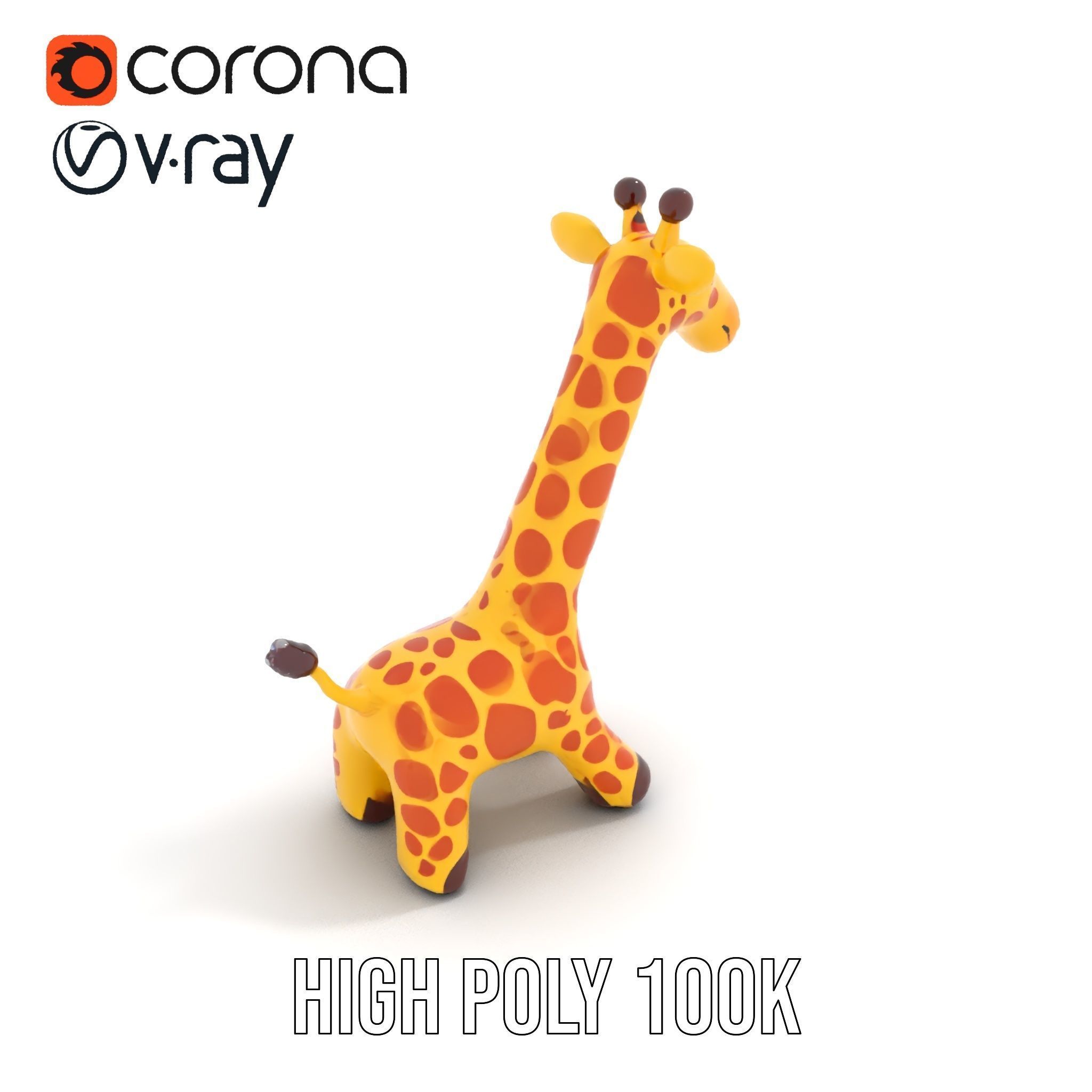 Inflatable Giraffe Toy Model Pack Low-poly 3D model_18