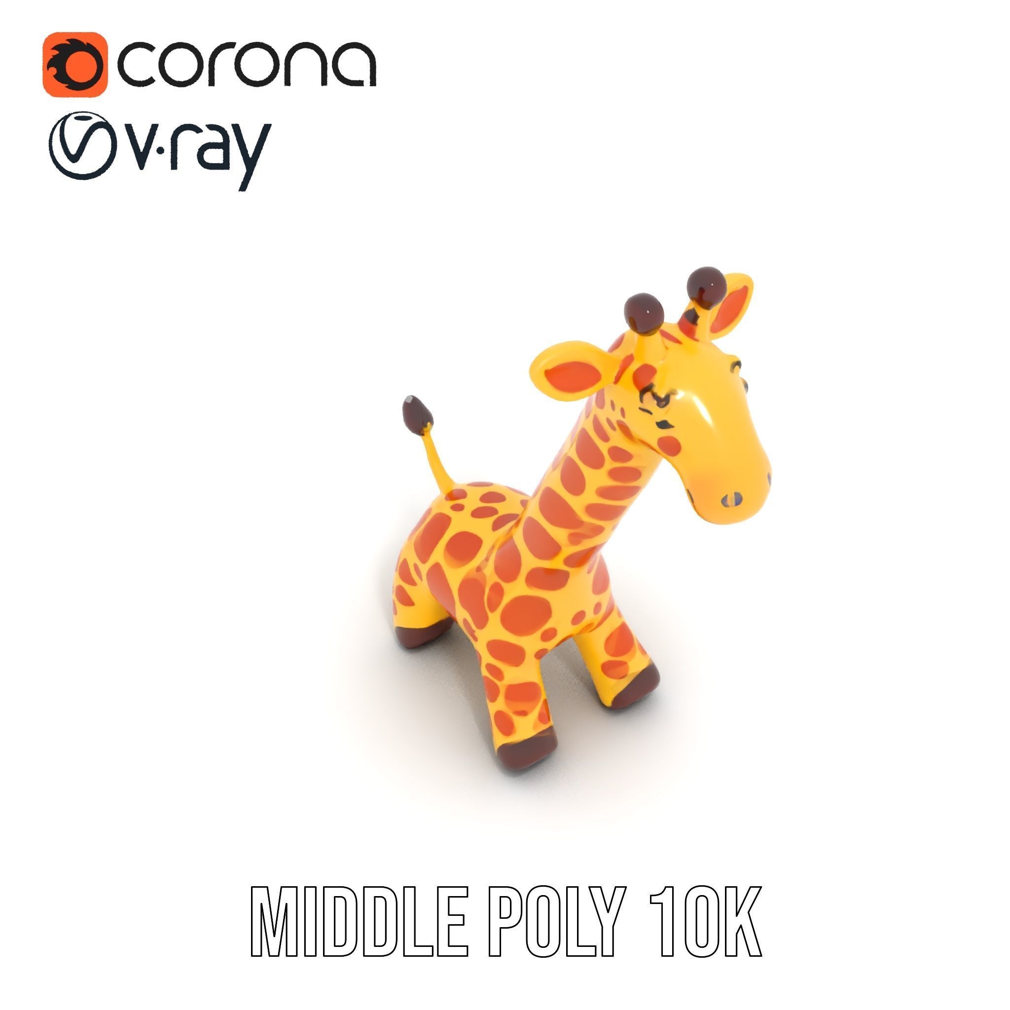 Inflatable Giraffe Toy Model Pack Low-poly 3D model_11