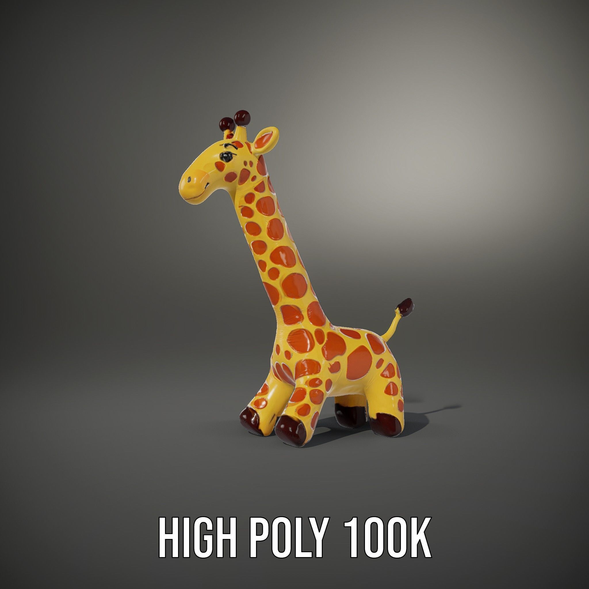 Inflatable Giraffe Toy Model Pack Low-poly 3D model_8