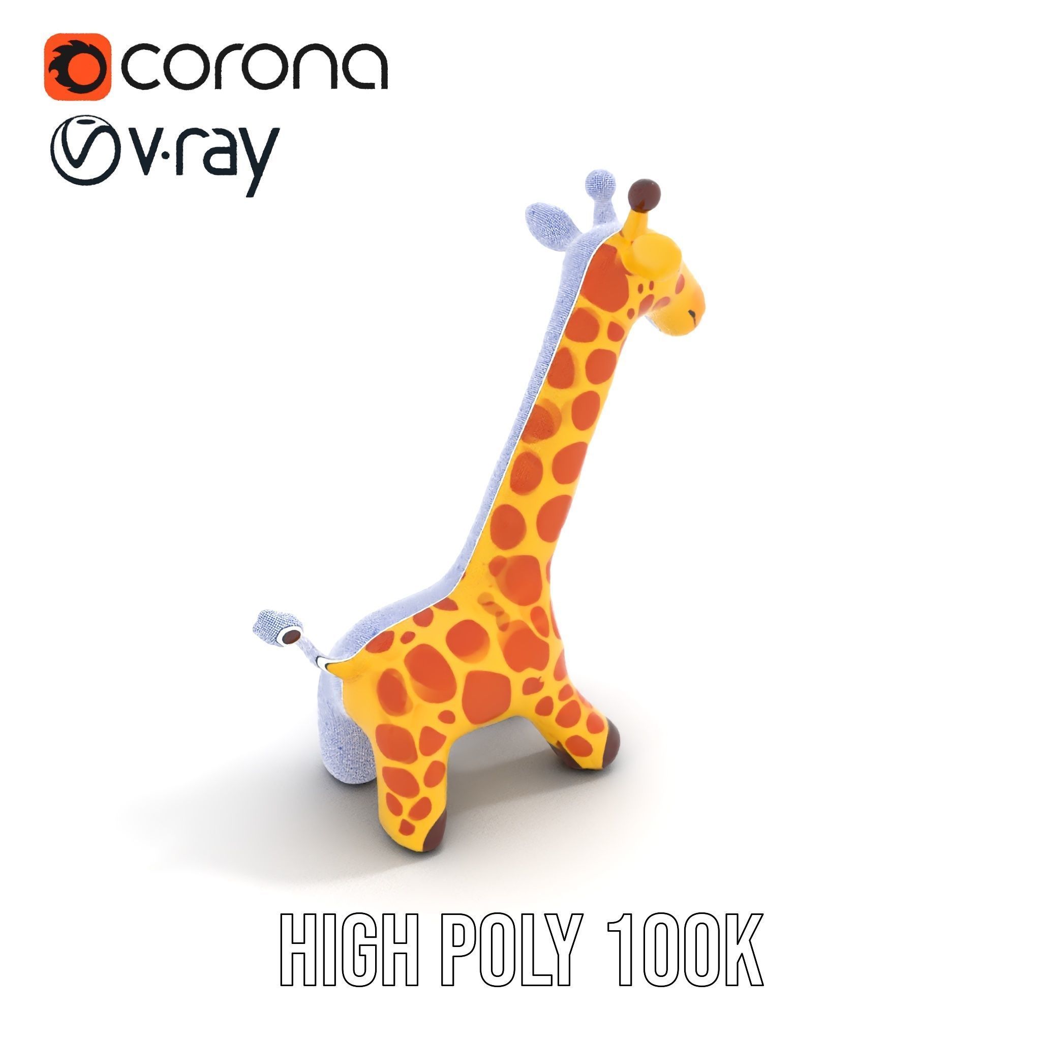 Inflatable Giraffe Toy Model Pack Low-poly 3D model_26