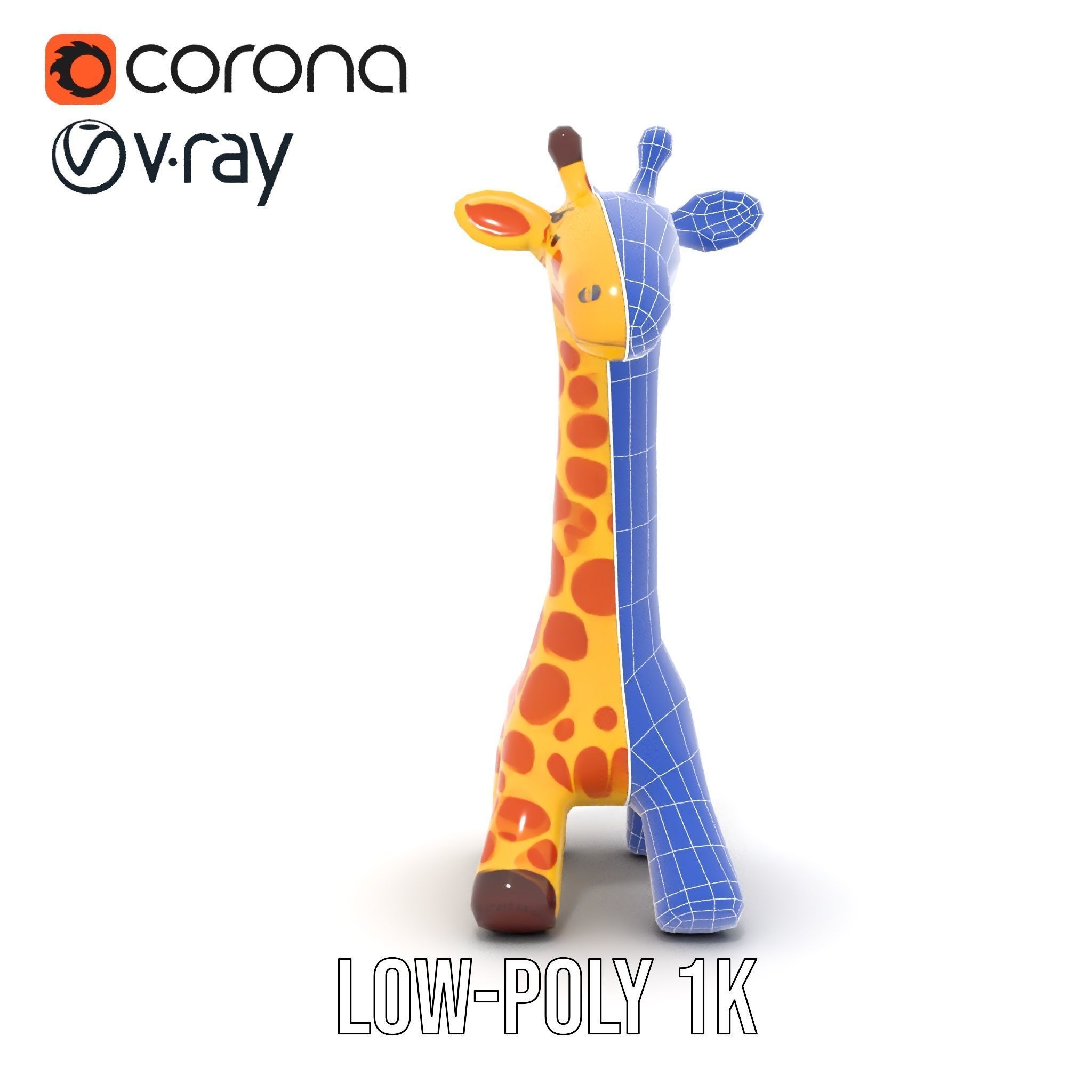 Inflatable Giraffe Toy Model Pack Low-poly 3D model_31