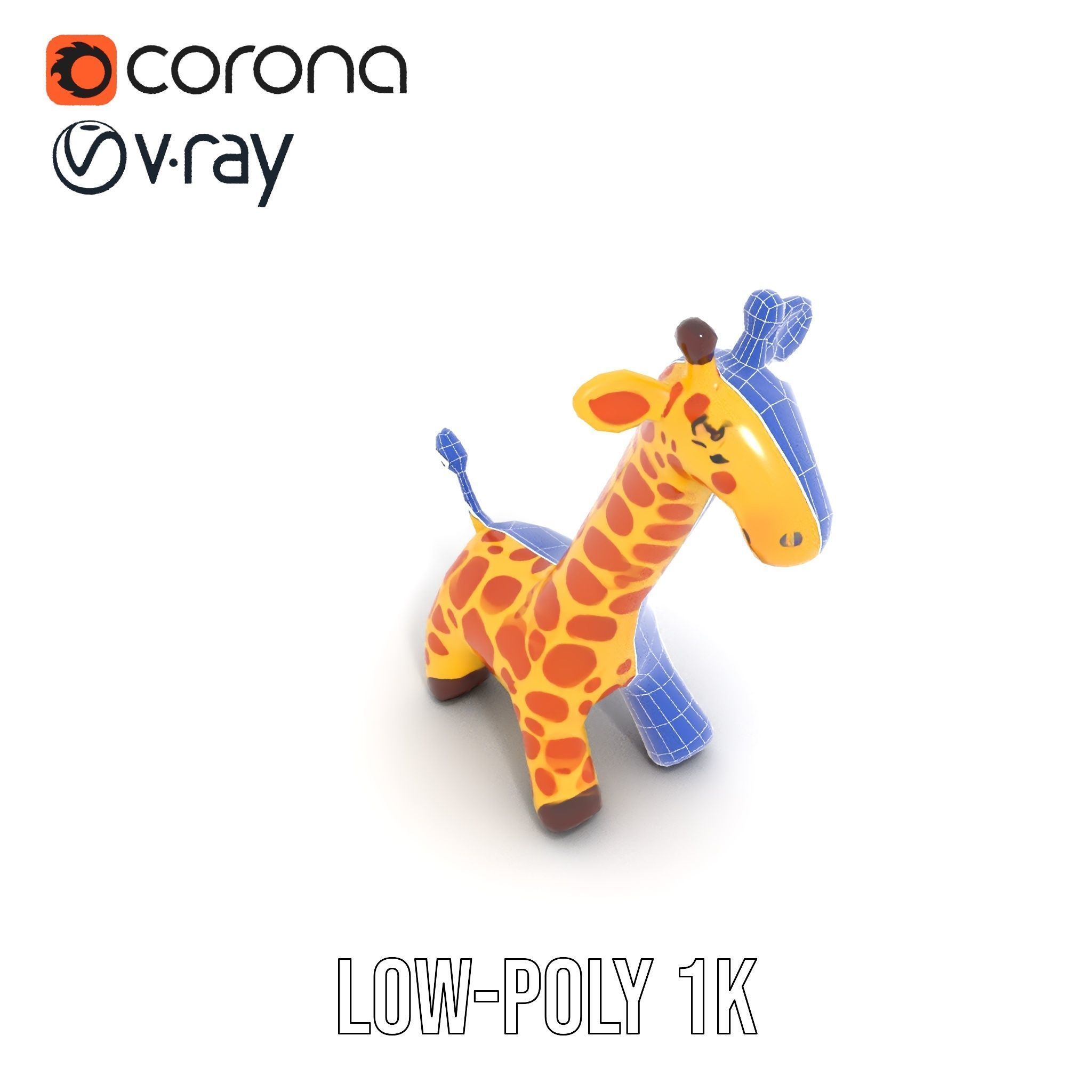 Inflatable Giraffe Toy Model Pack Low-poly 3D model_20