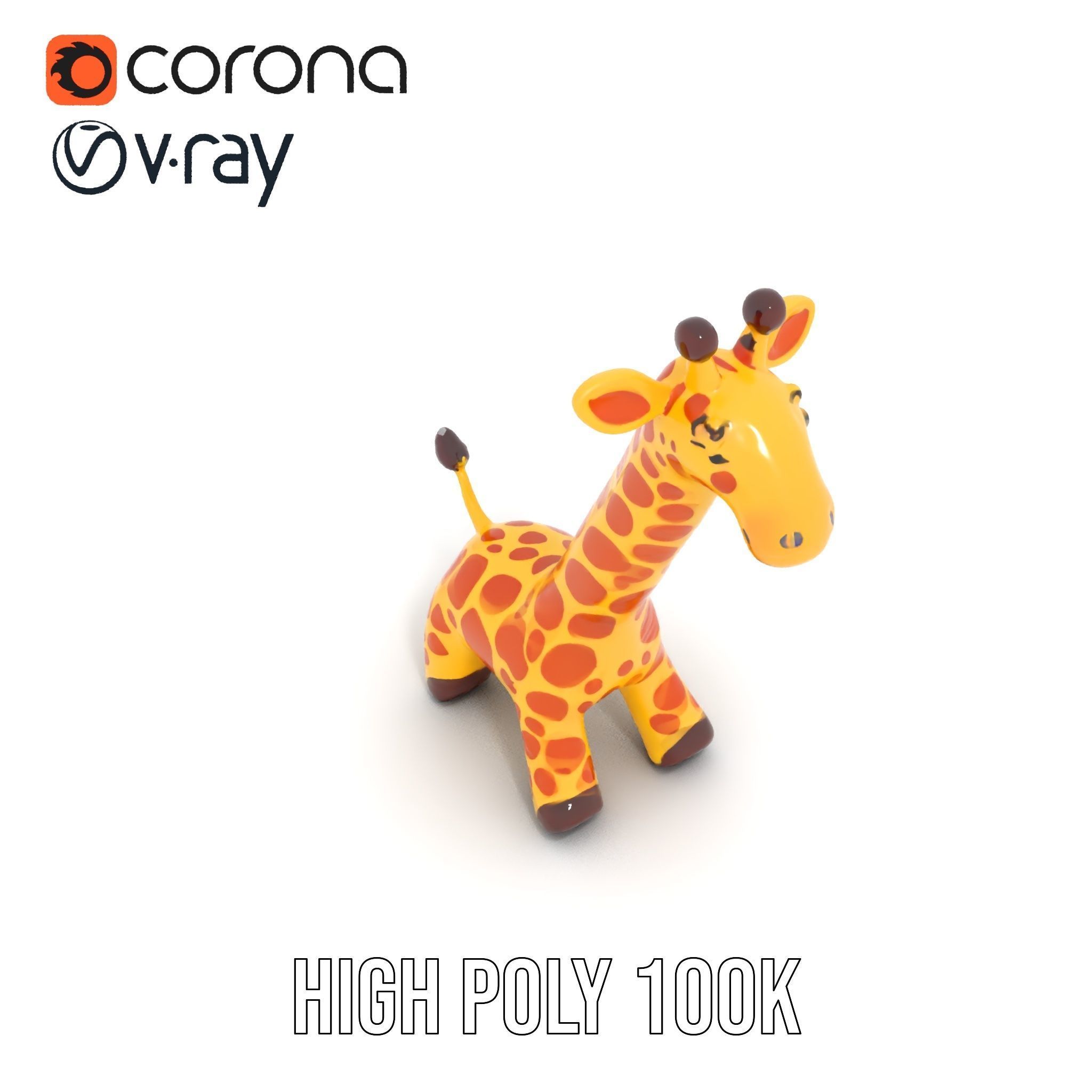 Inflatable Giraffe Toy Model Pack Low-poly 3D model_21