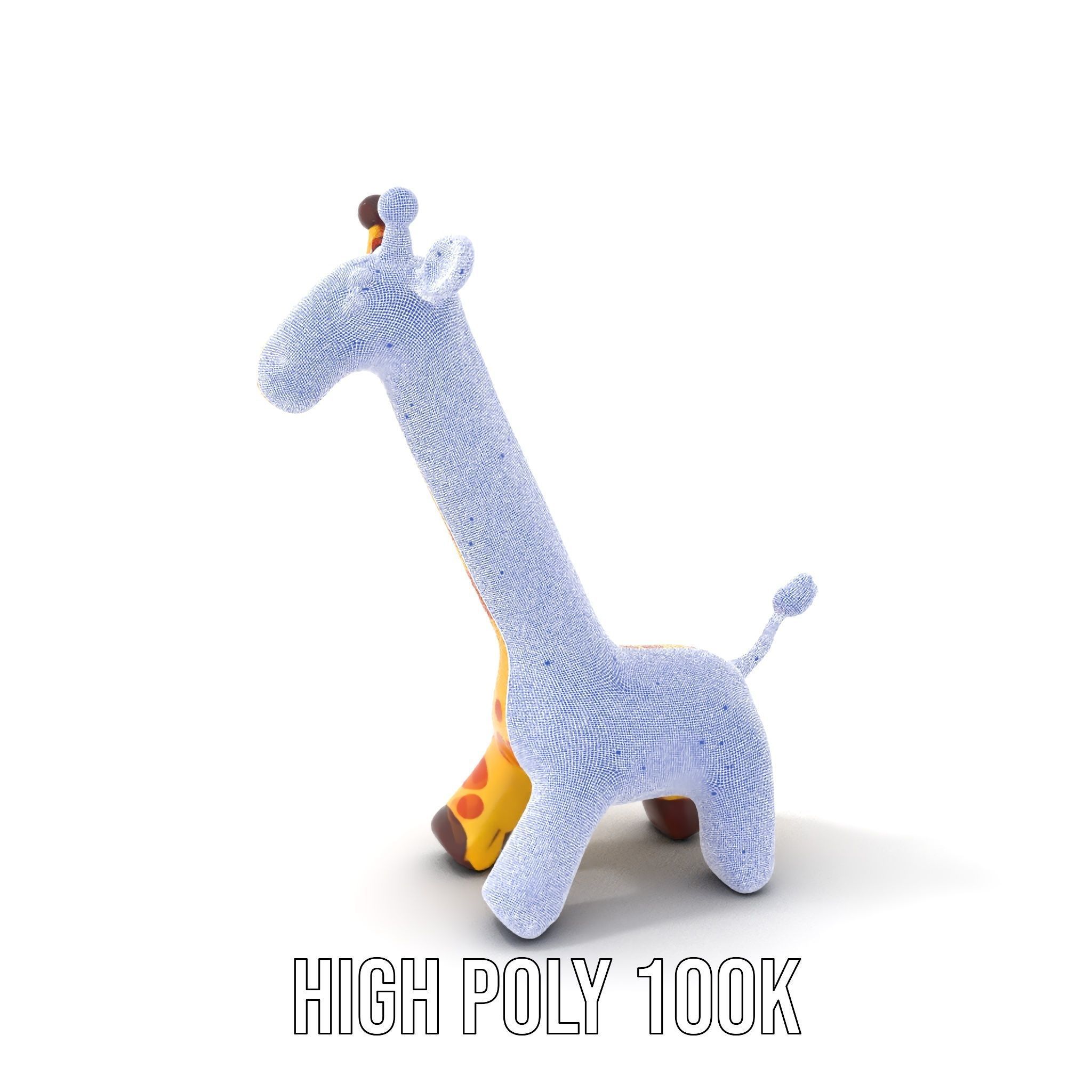 Inflatable Giraffe Toy Model Pack Low-poly 3D model_4