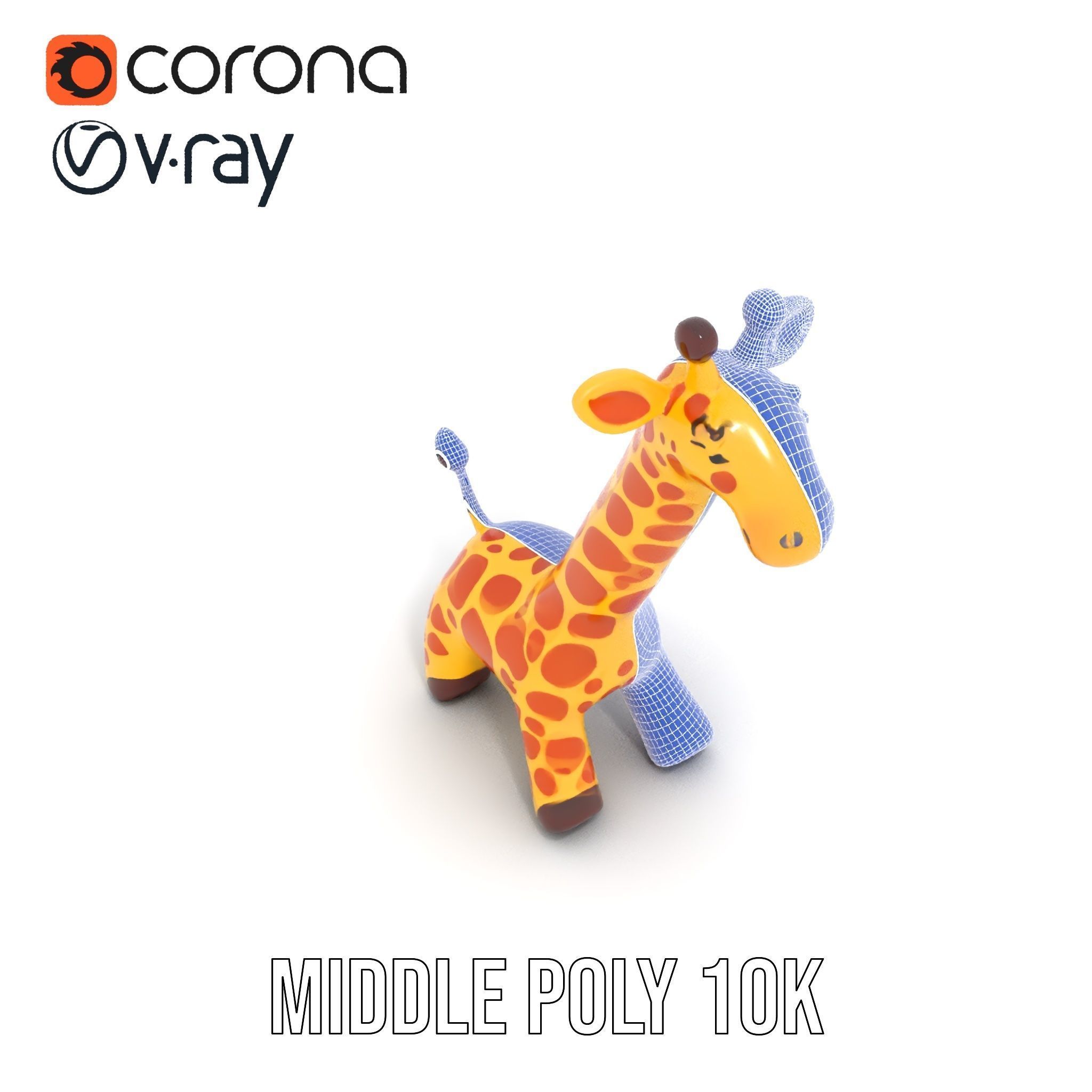 Inflatable Giraffe Toy Model Pack Low-poly 3D model_16