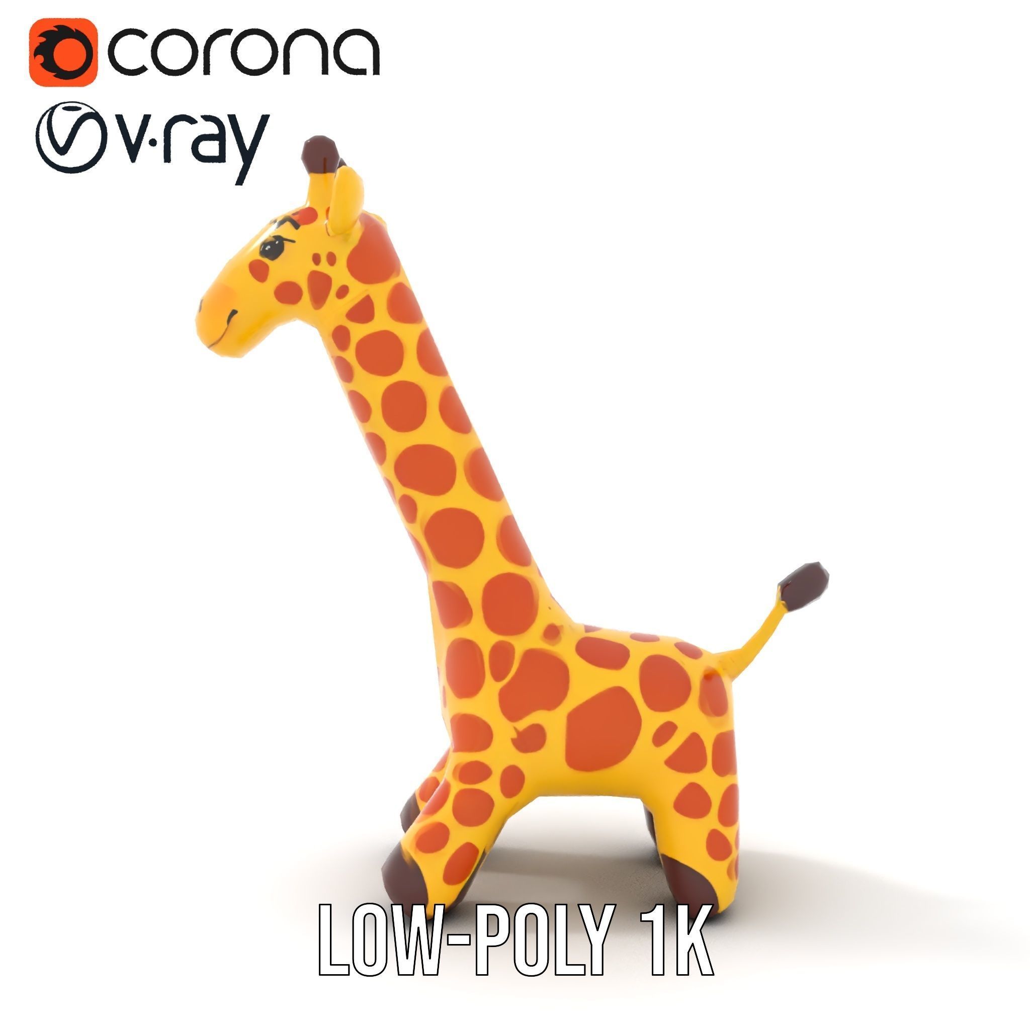 Inflatable Giraffe Toy Model Pack Low-poly 3D model_25