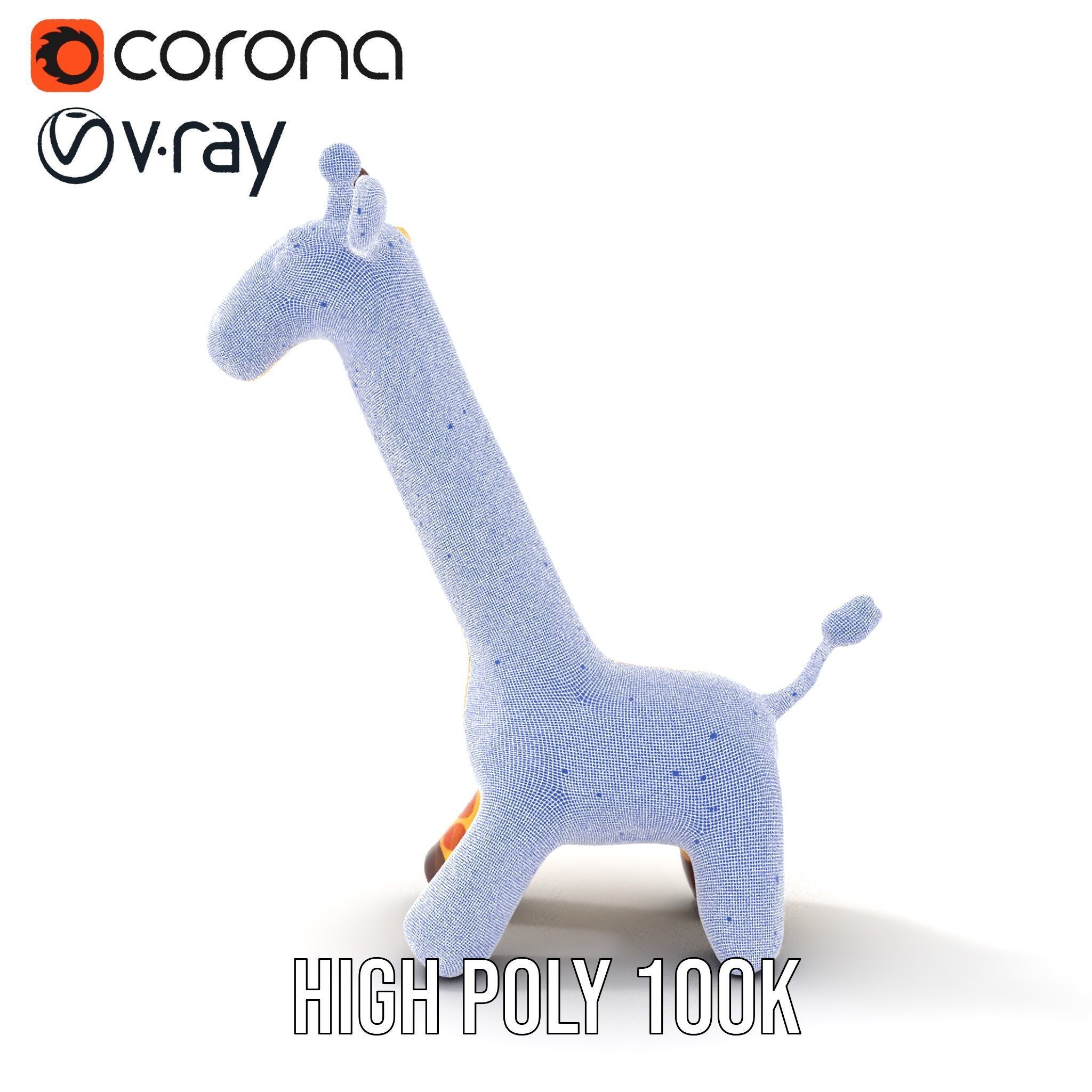 Inflatable Giraffe Toy Model Pack Low-poly 3D model_32
