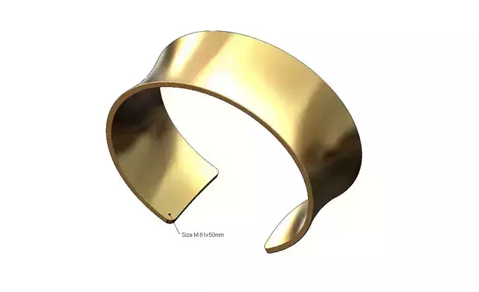 Wide concave cuff bracelet size M