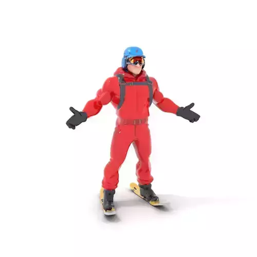 Snowboarder Champion Rigged and Animated D Character Model