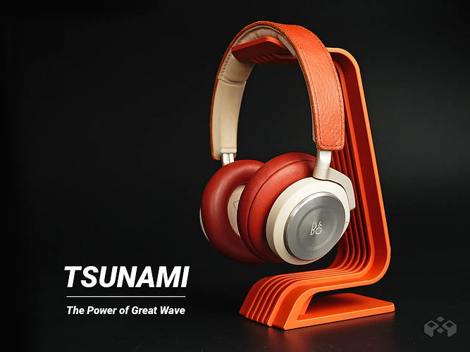 Tsunami Headphone Stand 3D print model