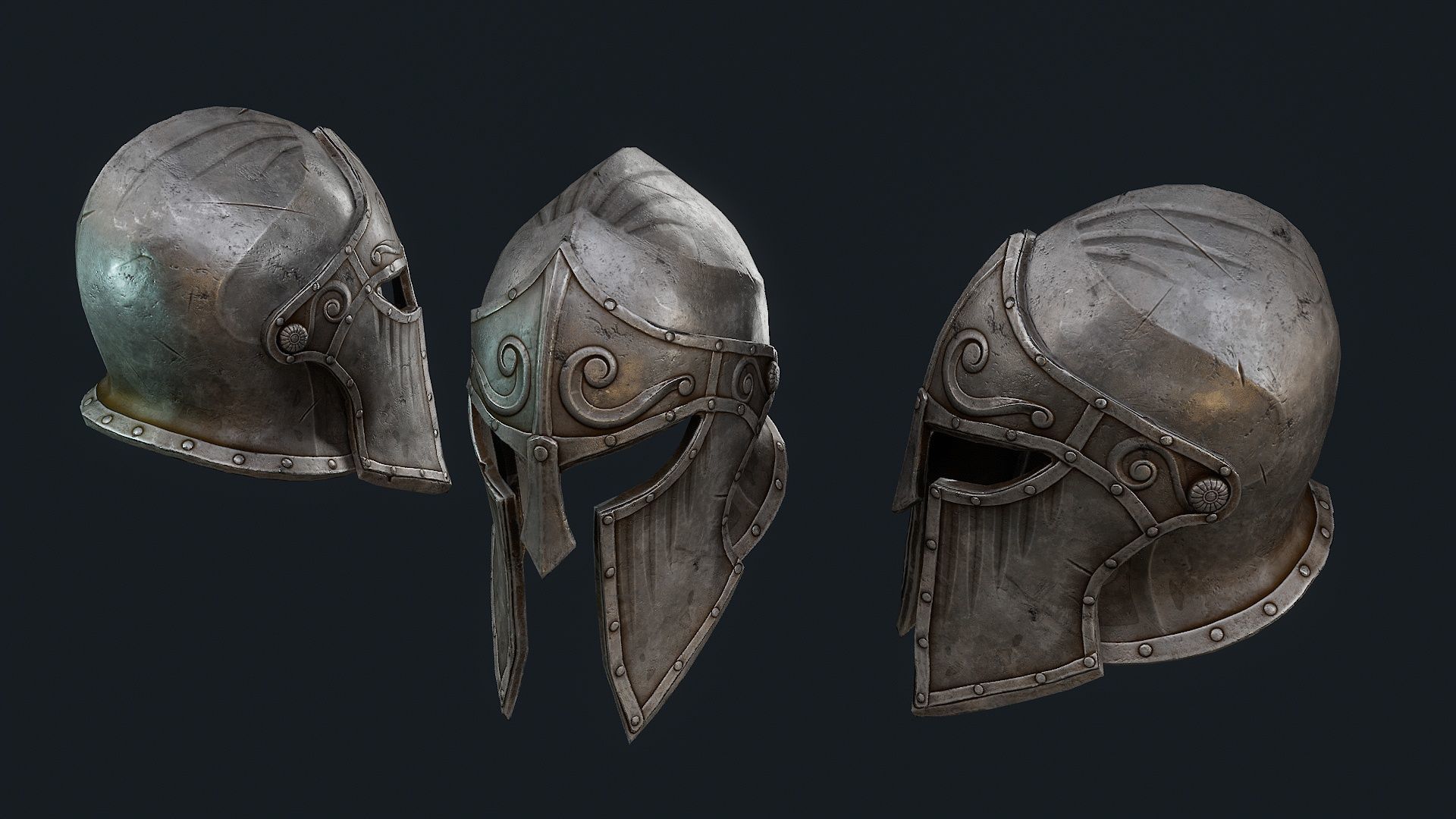   Iron Helmet 6 3D model_2
