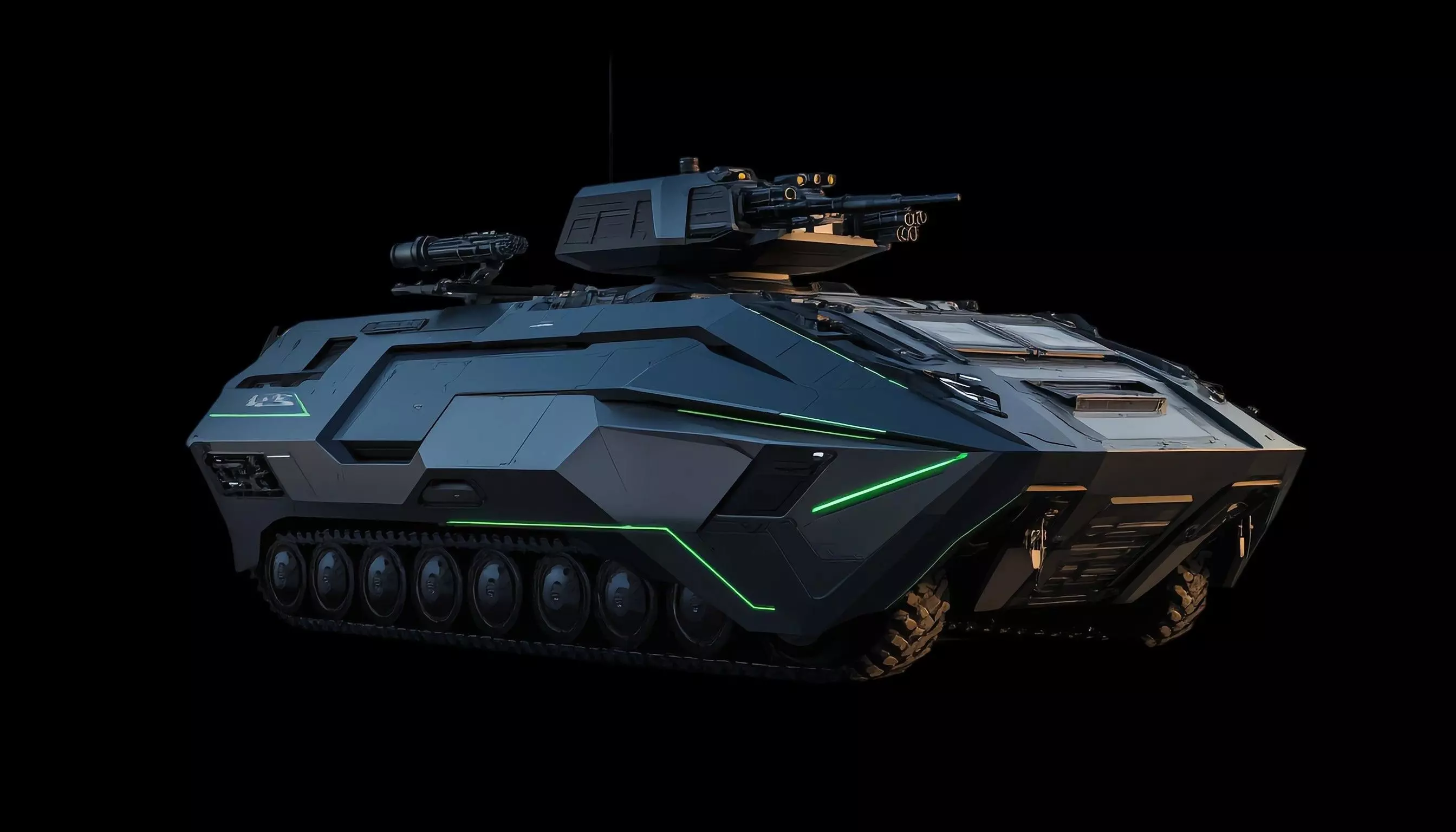 4k futuristic concept sci-fi design armored car 3D model_0