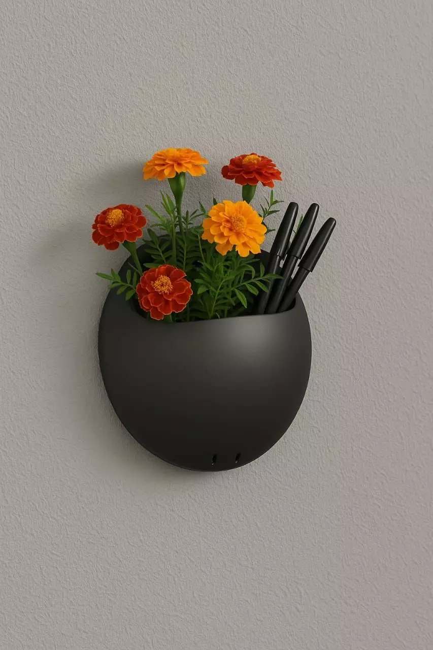 Wall Mounted Hanging Flower Pot  3D print model_0