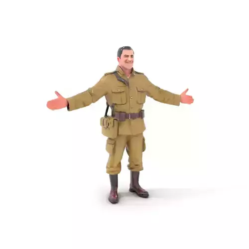 Soldier Character Model Rigged and Animated in Uniform