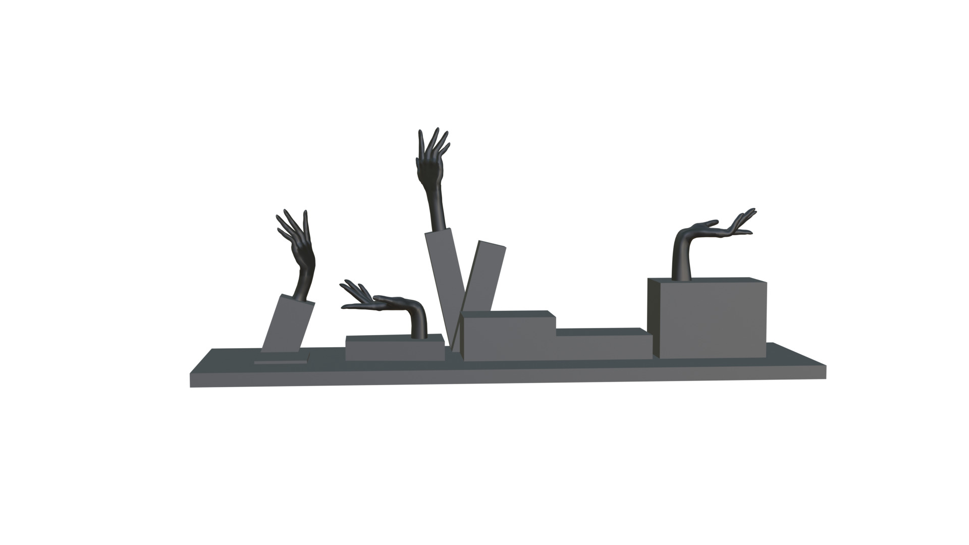 Stylized Hand Statue 3D Decorative Prop for Interior Design Low-poly 3D model_3