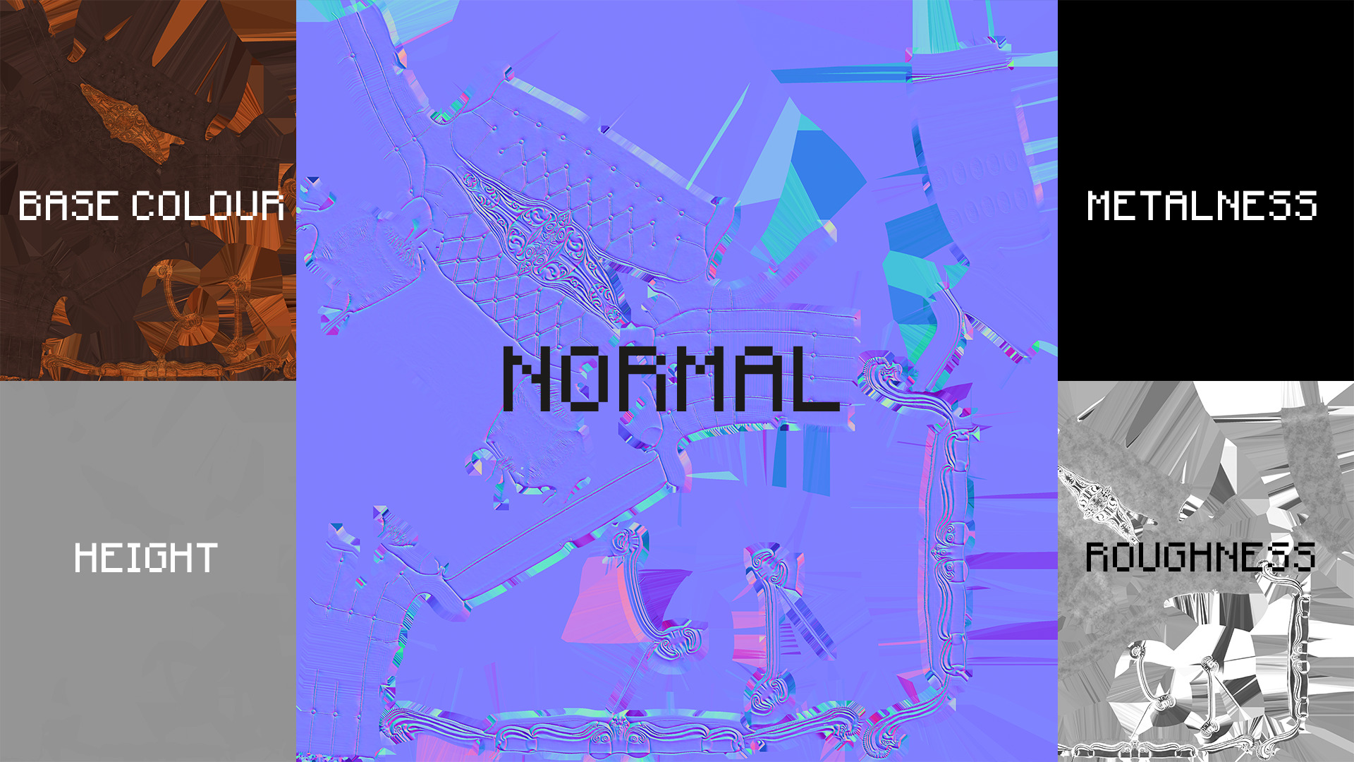 Baroque Leather Sofa  Game Ready  Archviz Asset Low-poly 3D model_6