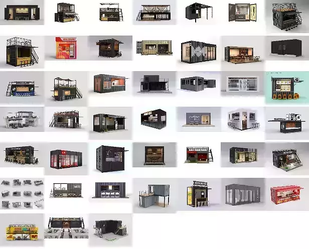 Shipping Container 3D Model Collection