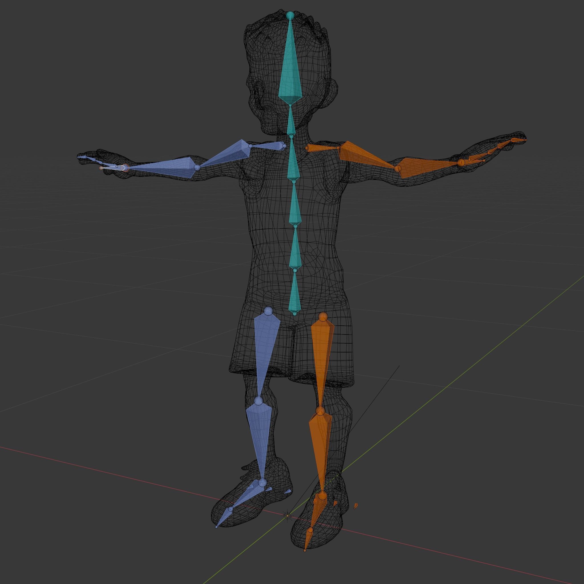 Sporty Boy D Character Model Rigged and Animated Low-poly 3D model_5