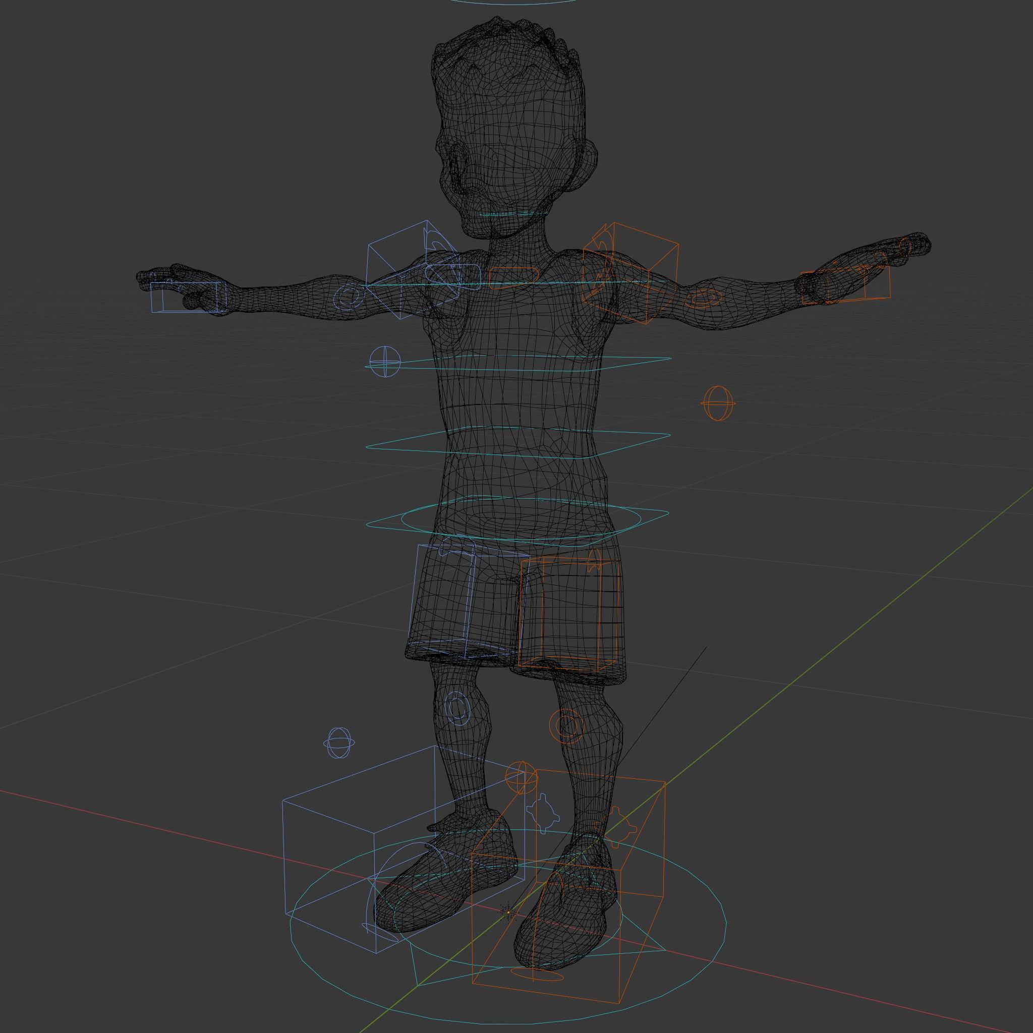 Sporty Boy D Character Model Rigged and Animated Low-poly 3D model_6