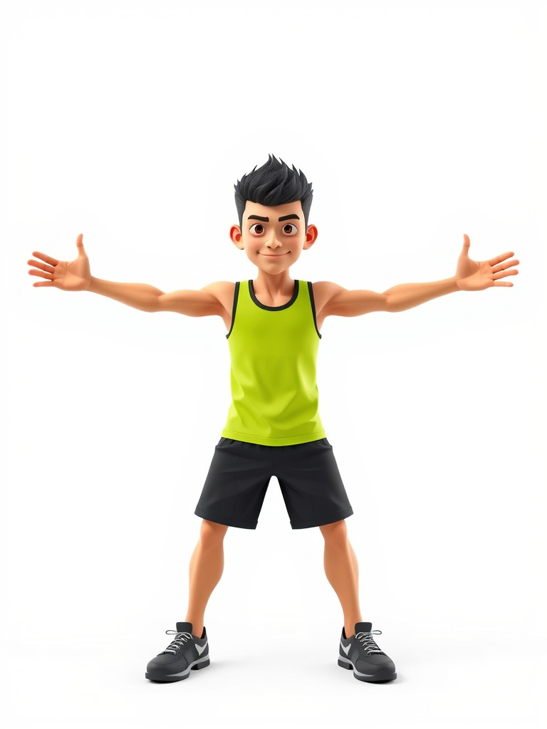 Sporty Boy D Character Model Rigged and Animated Low-poly 3D model_2