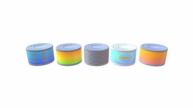 Tin Cans Low-poly 3D model