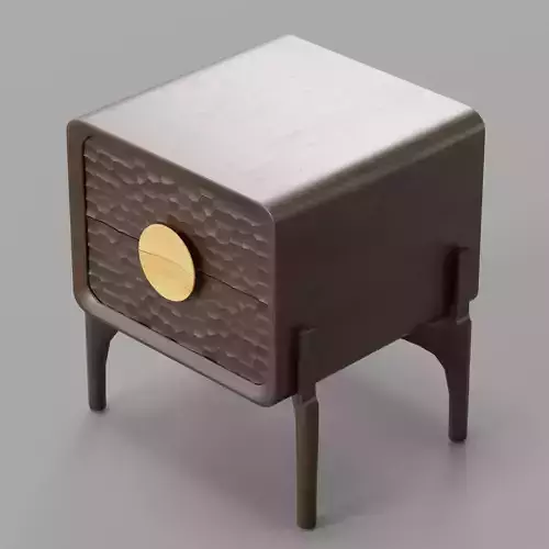 Modern Textured Wood Nightstand Bedside Table 3D Mode