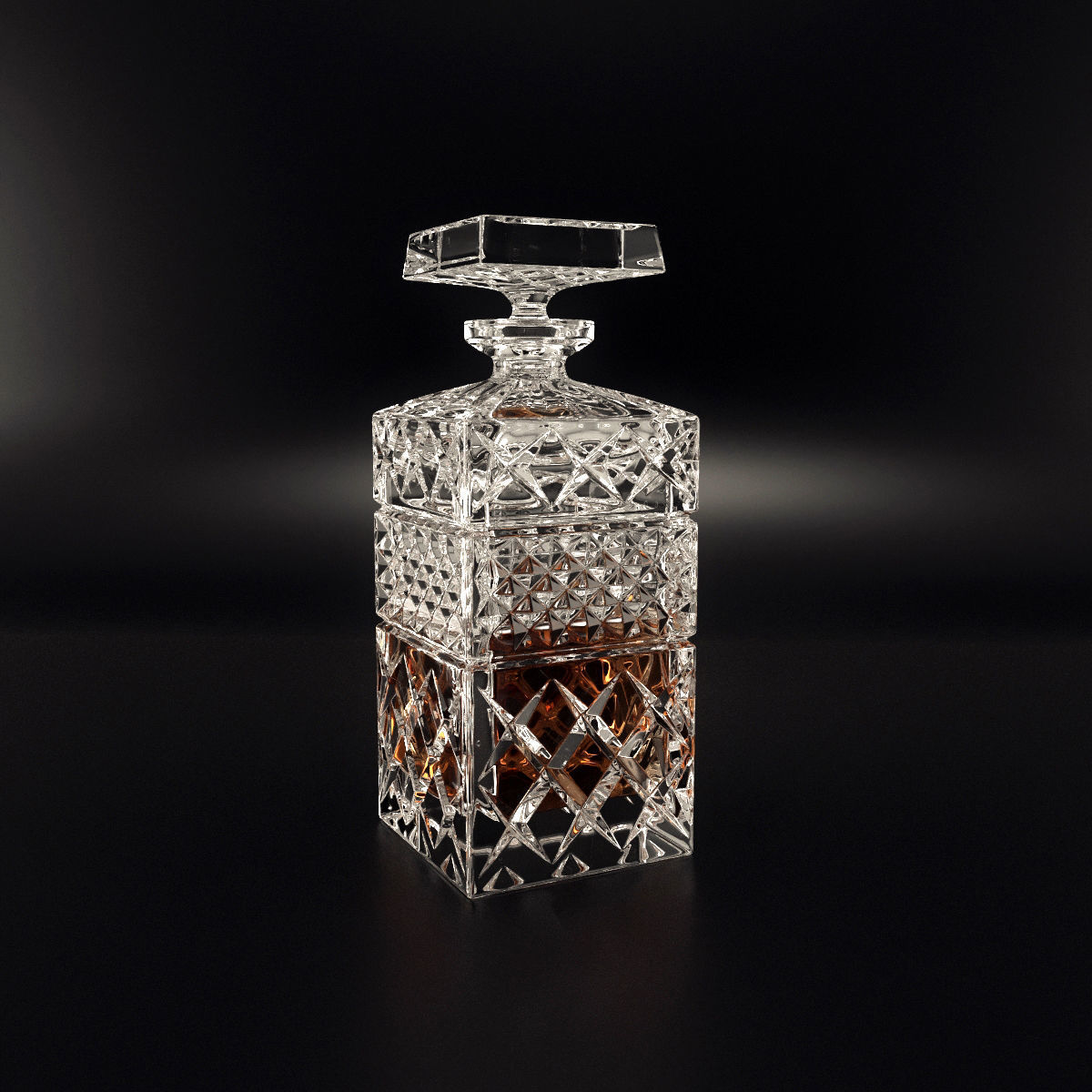 Bohemia Crystal Decanter Set 3D model_2
