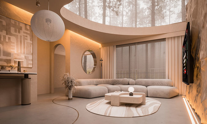 Modern Living Room 3D model