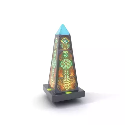 Mystical Obelisk with Illuminated Symbols model pack Low-poly 3D model