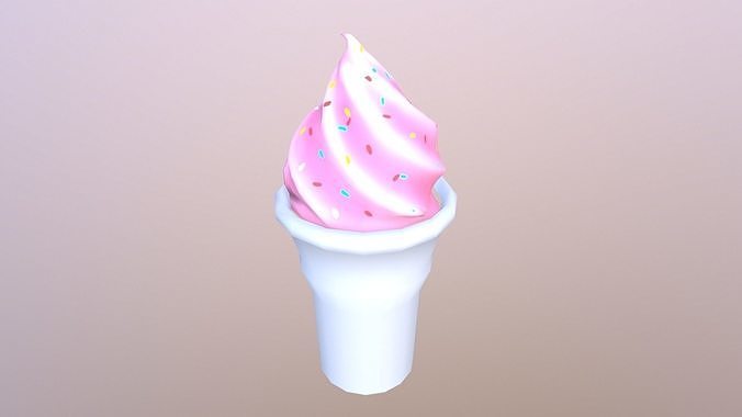 Ice Cream Low Poly Low-poly 3D model