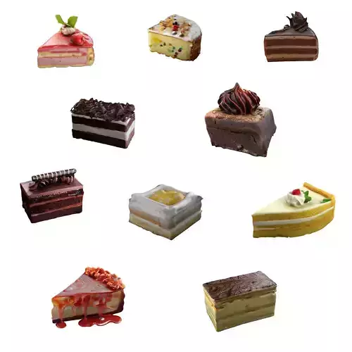 Pastry Cake Collection  Low-poly 3D model