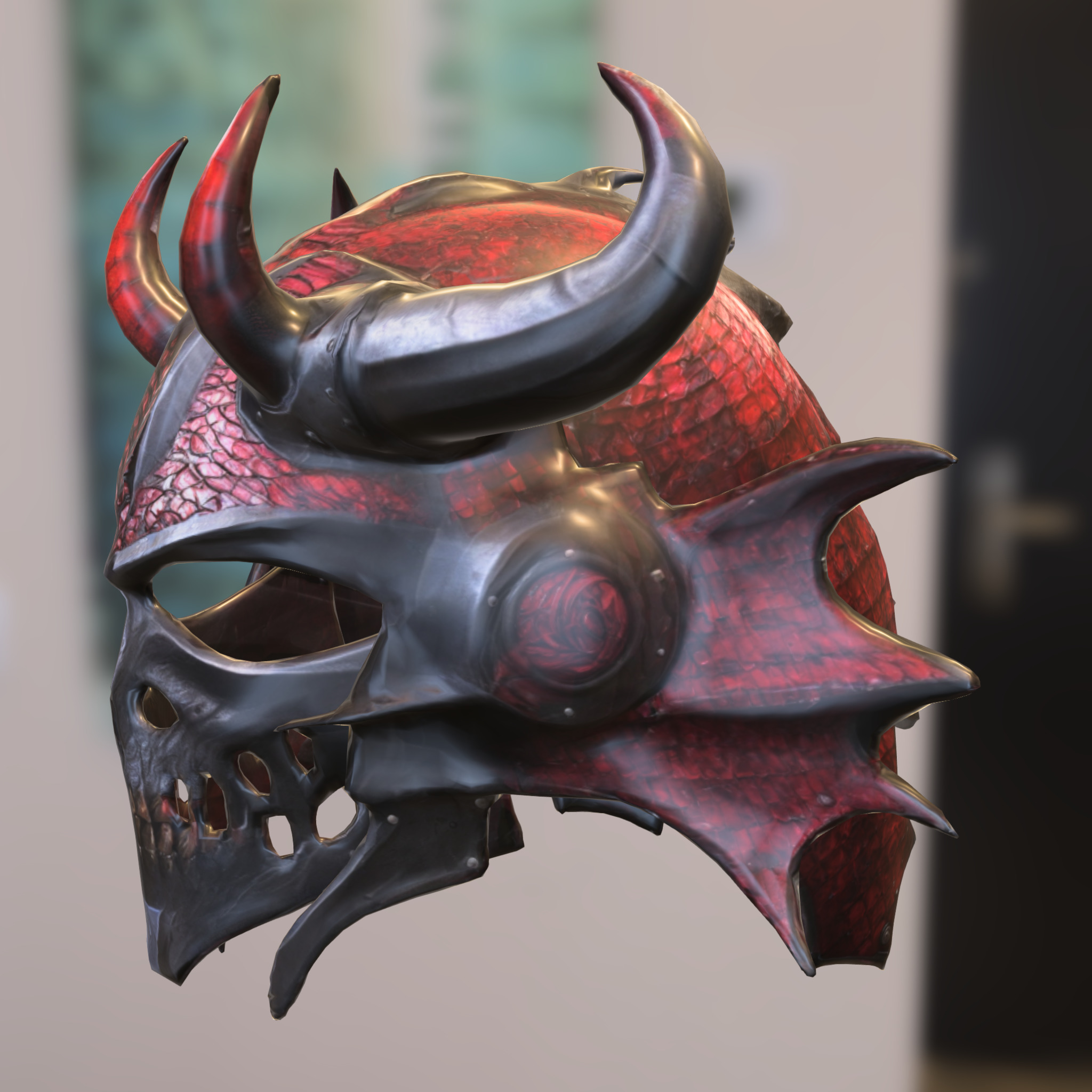 Demonic Skull Helmet 3D model_2