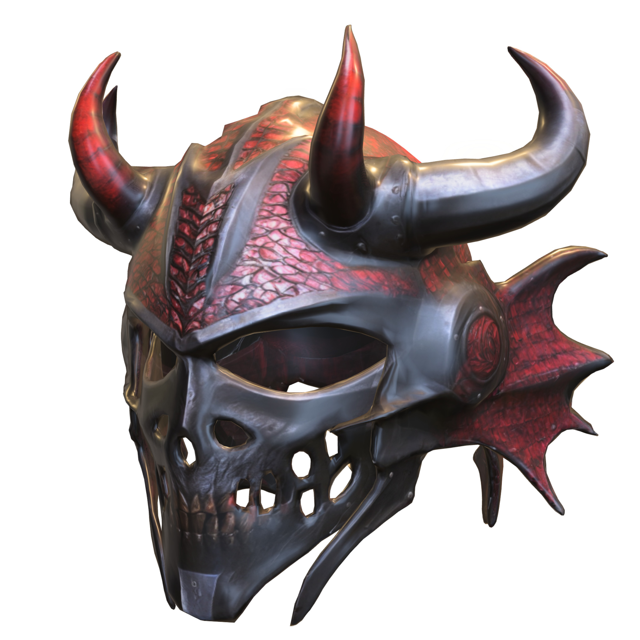 Demonic Skull Helmet 3D model_1