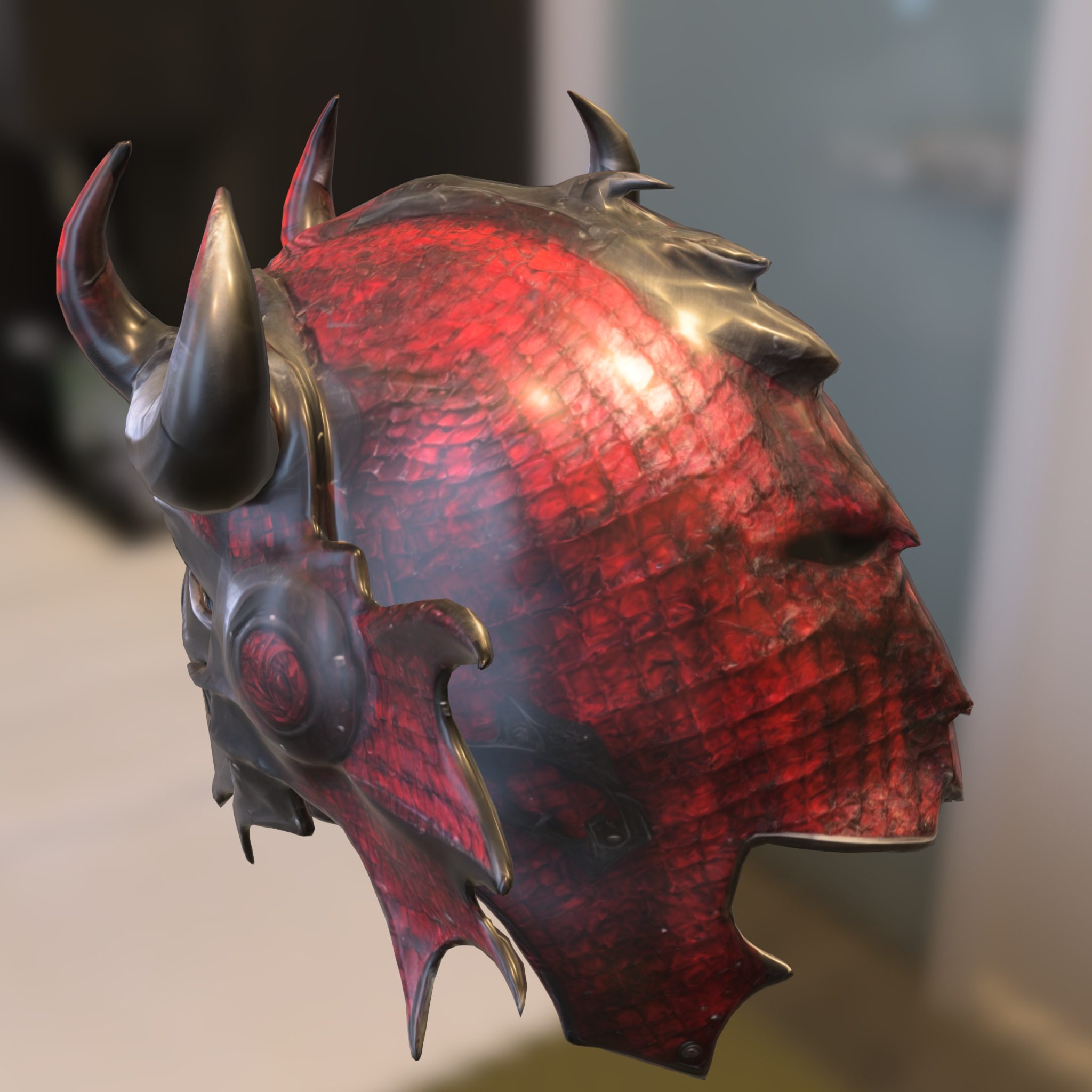 Demonic Skull Helmet 3D model_3