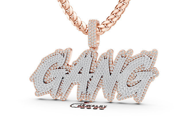 Custom Gang Name Pendant - Name Plate - Hiphop Pendnat  3D print model