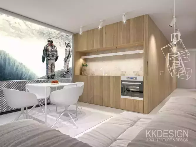 Weekend house with modern scandinavian interior