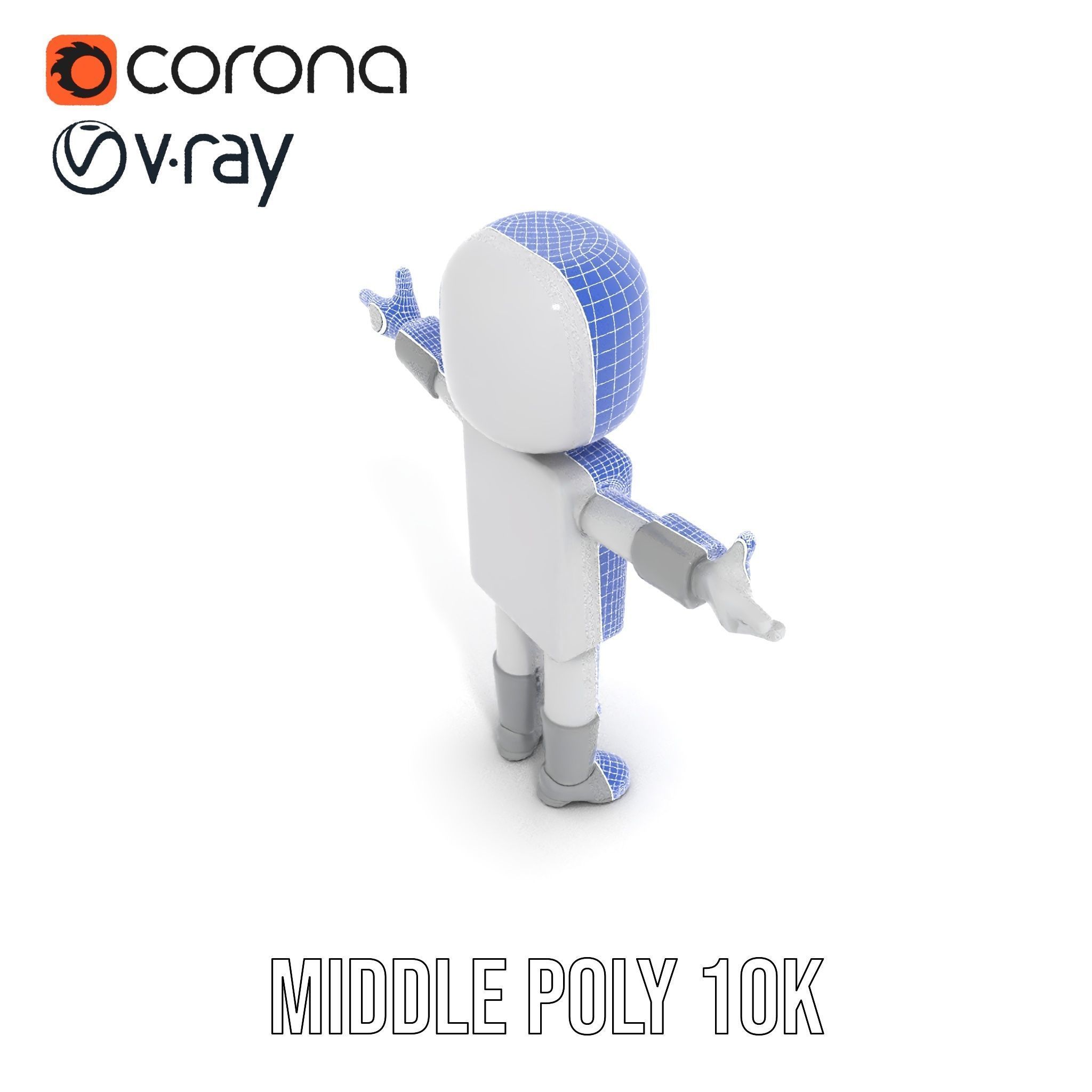Basic Rigged and Animated D Blocky Character Model Low-poly 3D model_35