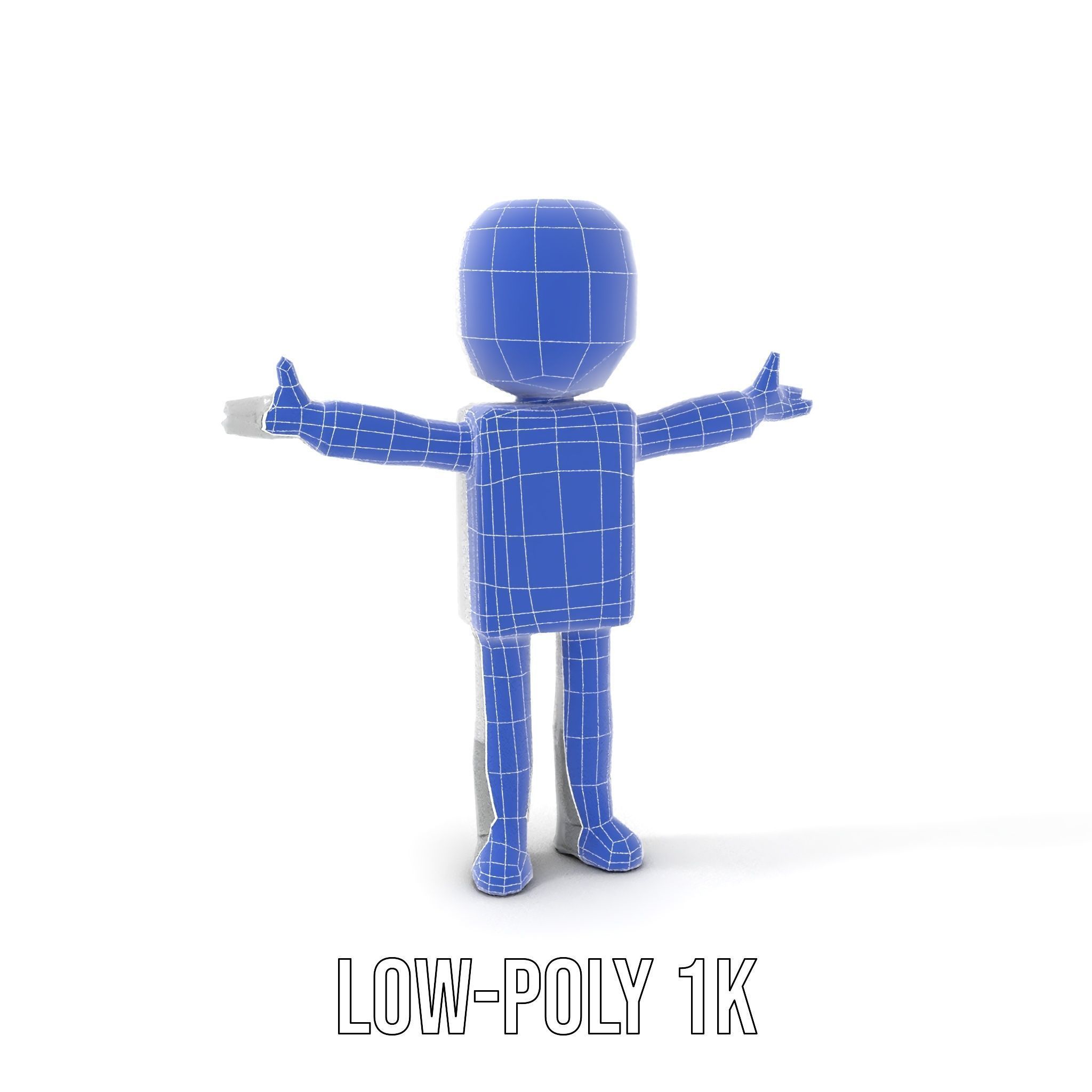 Basic Rigged and Animated D Blocky Character Model Low-poly 3D model_8