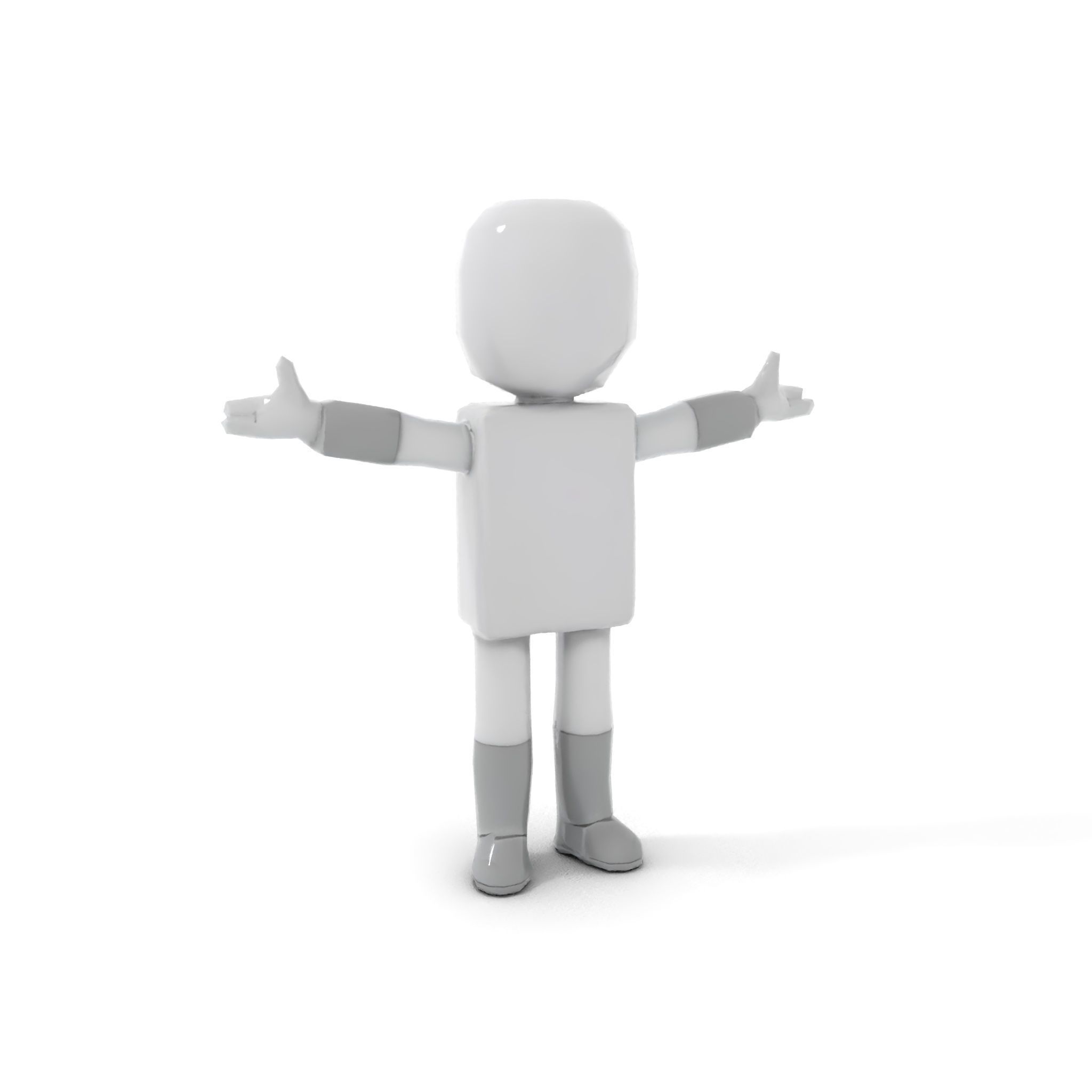 Basic Rigged and Animated D Blocky Character Model Low-poly 3D model_17