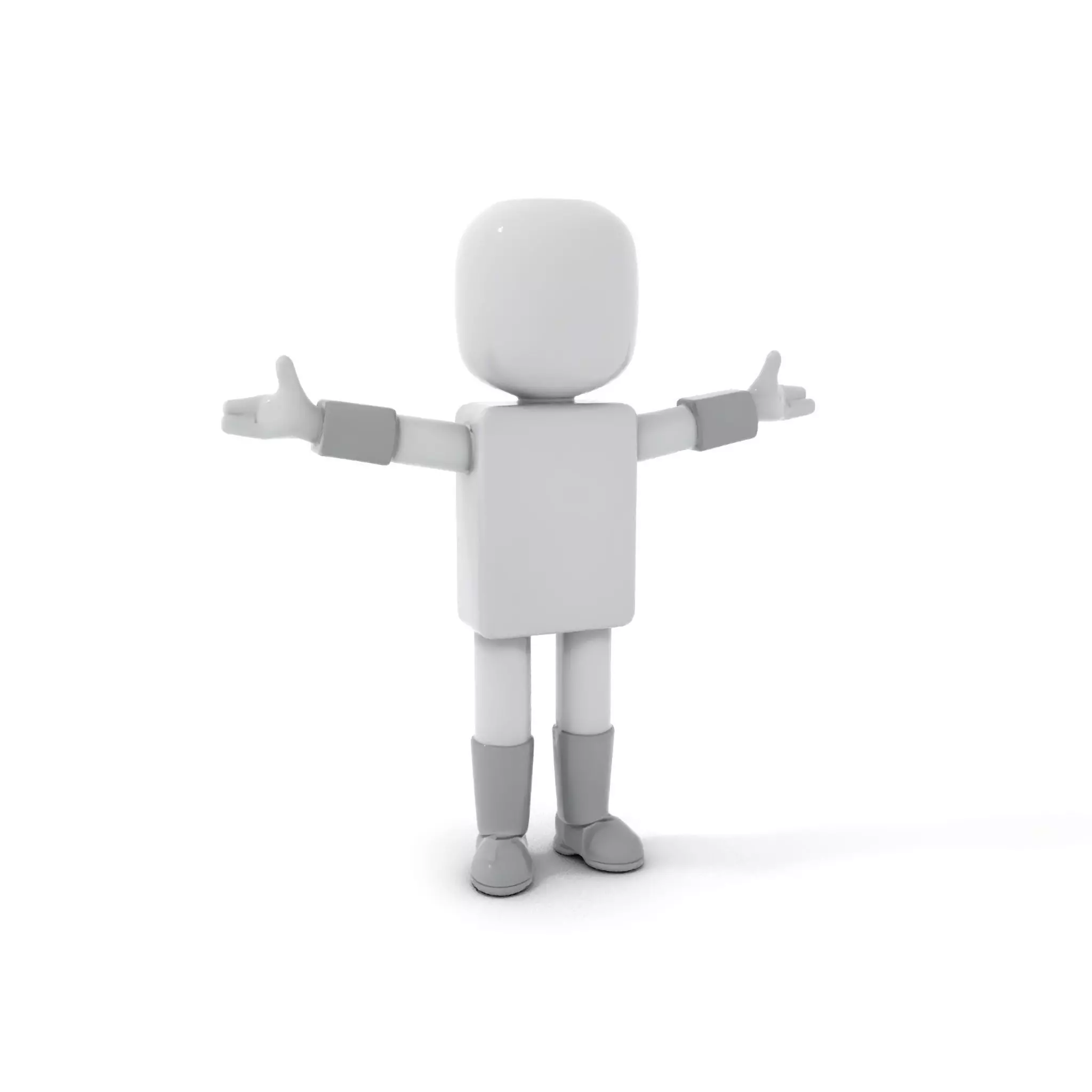 Basic Rigged and Animated D Blocky Character Model Low-poly 3D model_0