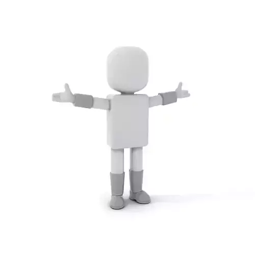 Basic Rigged and Animated D Blocky Character Model