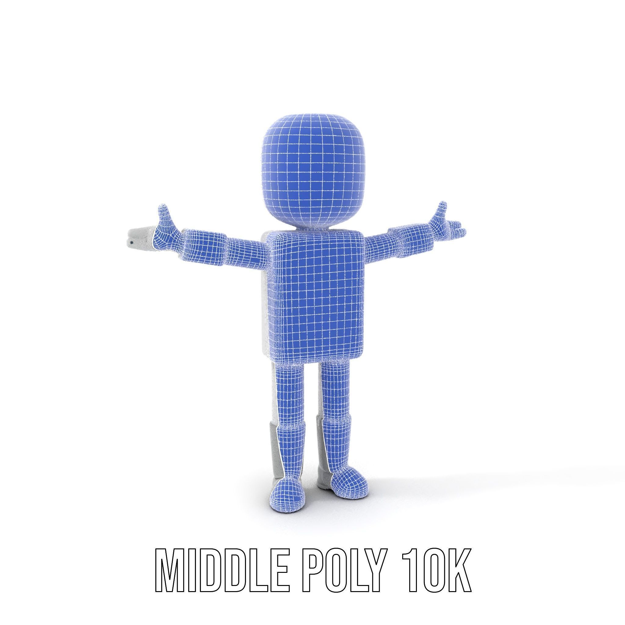 Basic Rigged and Animated D Blocky Character Model Low-poly 3D model_24