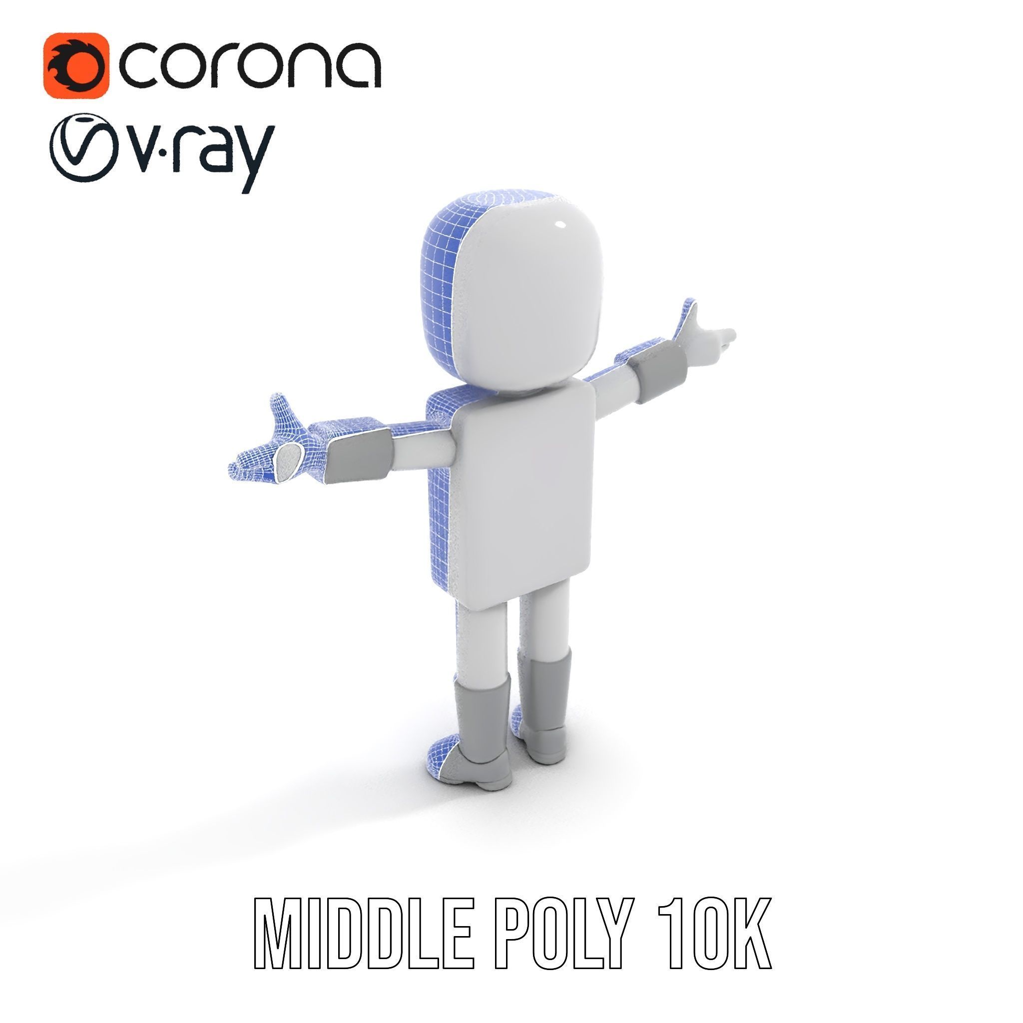 Basic Rigged and Animated D Blocky Character Model Low-poly 3D model_27