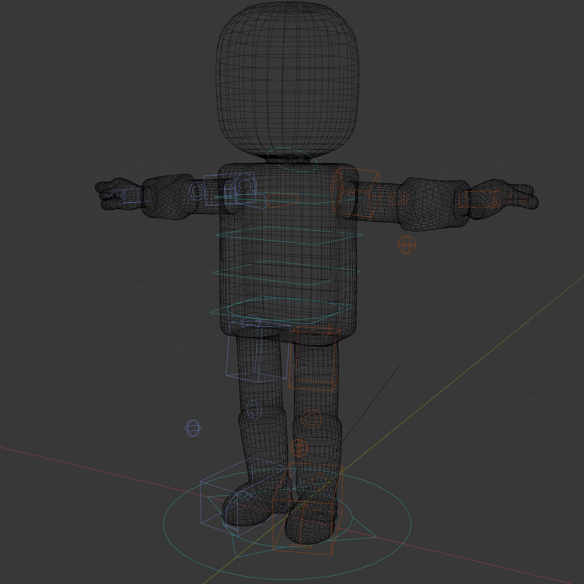 Basic Rigged and Animated D Blocky Character Model Low-poly 3D model_5
