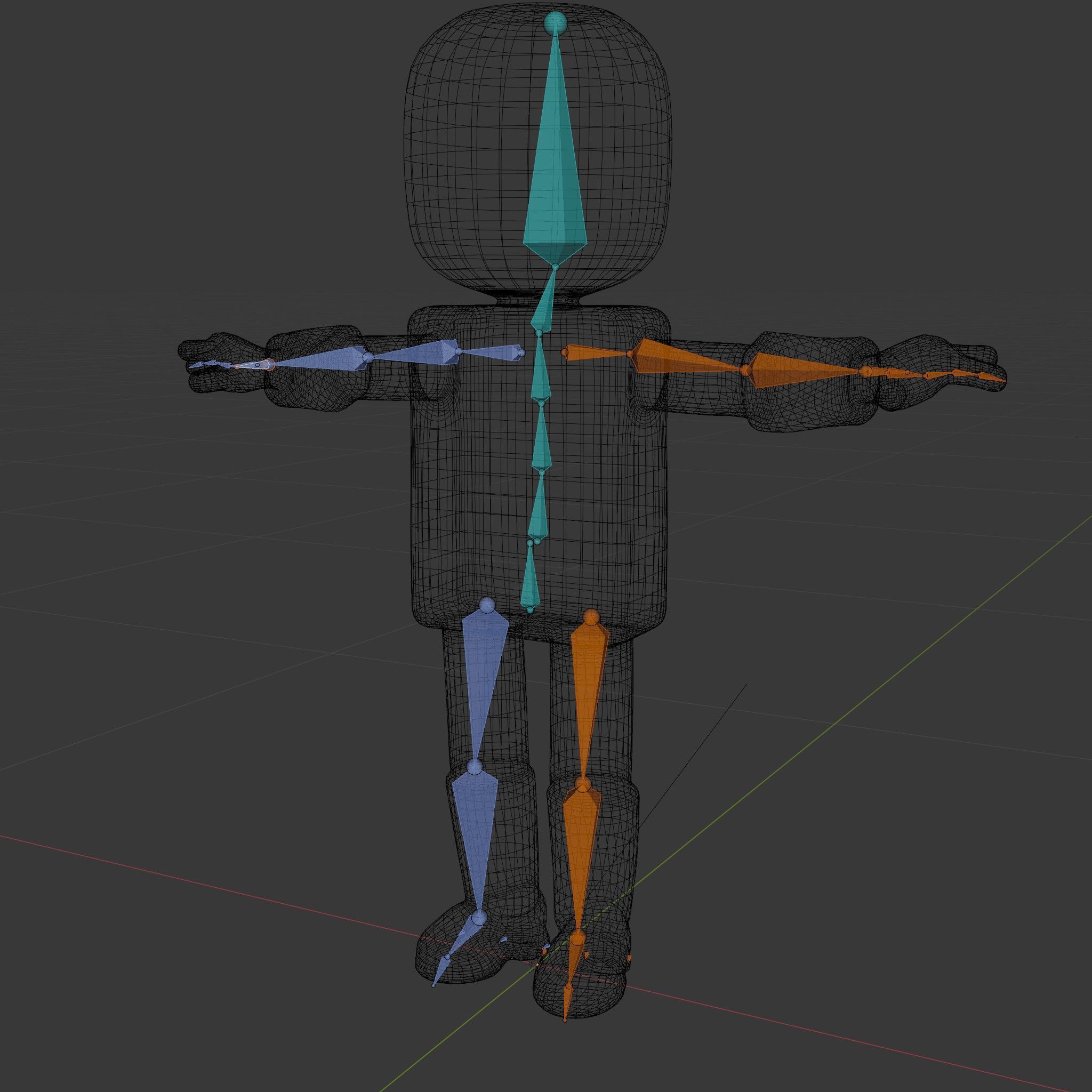 Basic Rigged and Animated D Blocky Character Model Low-poly 3D model_6