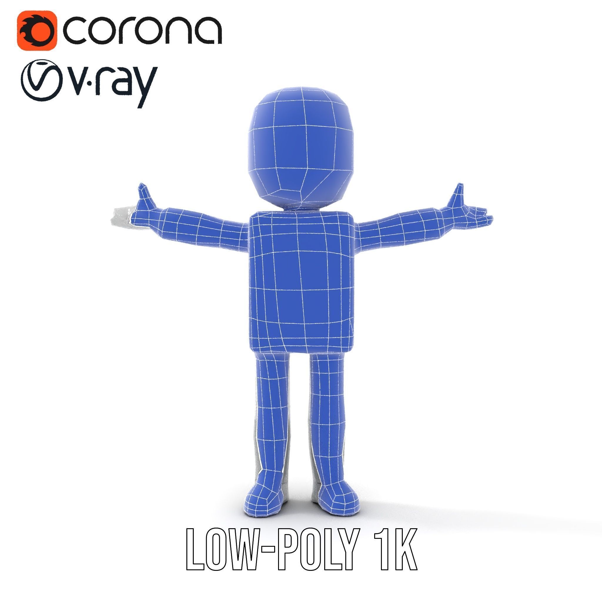 Basic Rigged and Animated D Blocky Character Model Low-poly 3D model_25